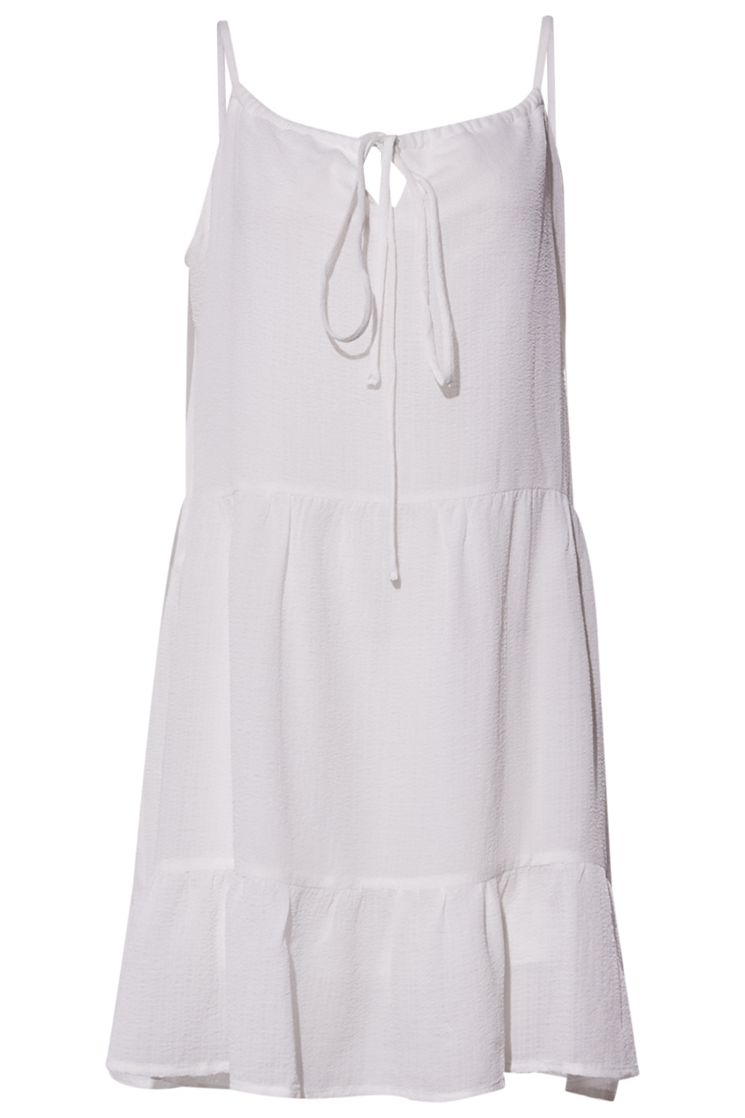 Front Tie Tiered Mini Dress