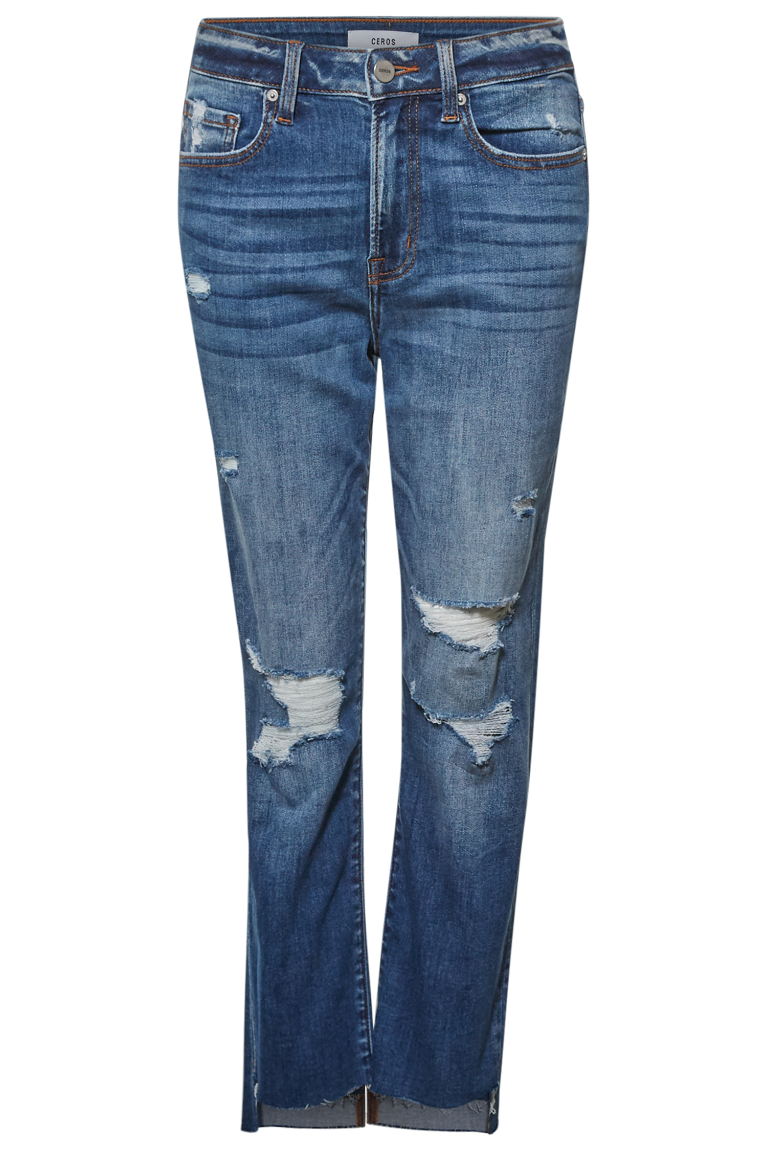 High Rise Crop Slim Straight Jean