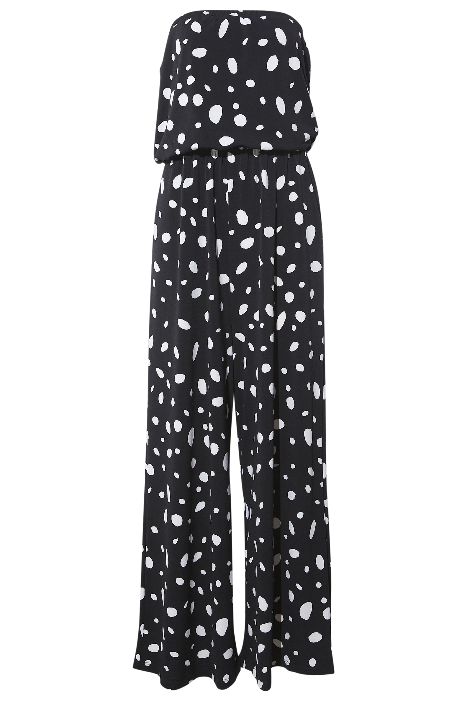 Polka Dot Strapless Jumpsuit