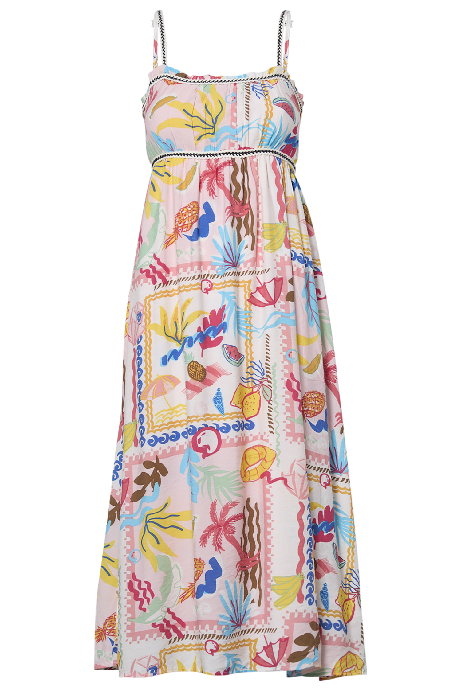 Tropical Print Maxi Dress