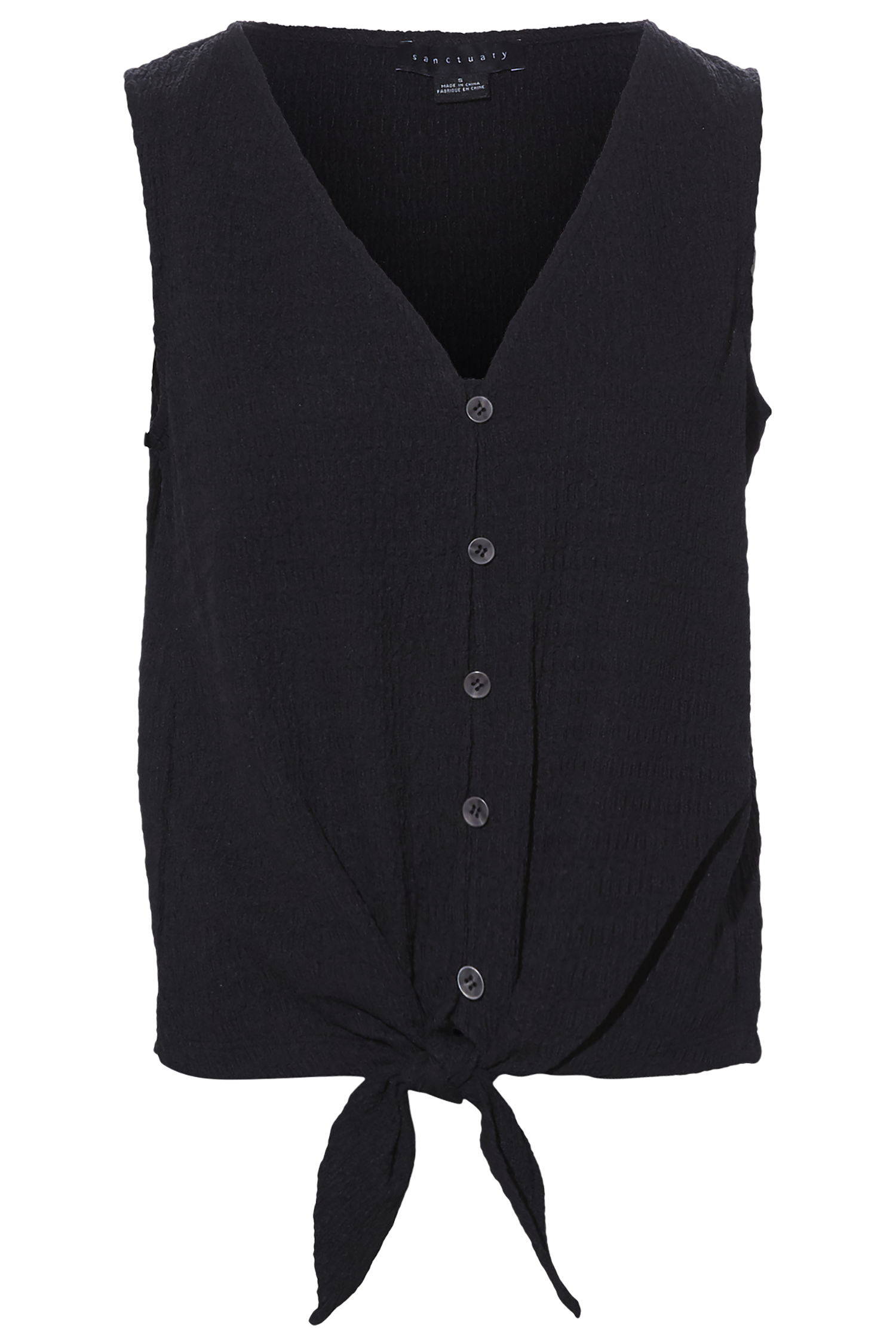Sanctuary Front Tie Sleeveless Top