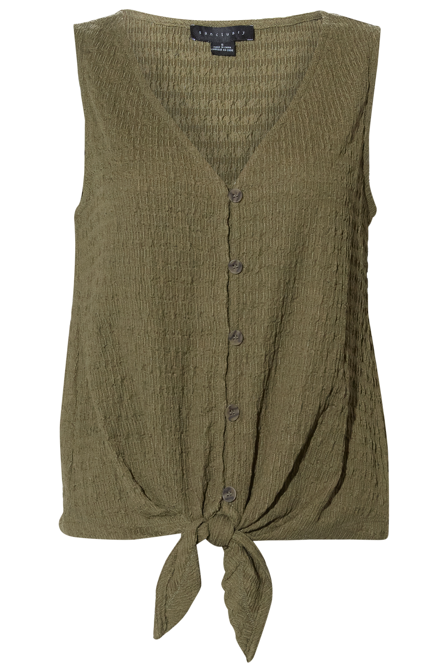 Sanctuary Front Tie Sleeveless Top