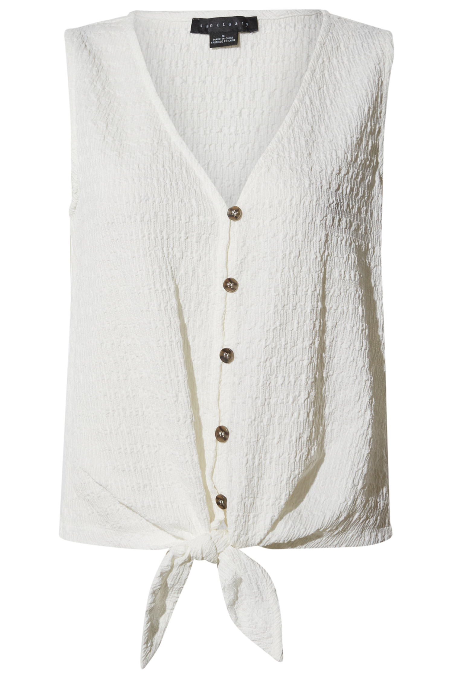 Sanctuary Front Tie Sleeveless Top