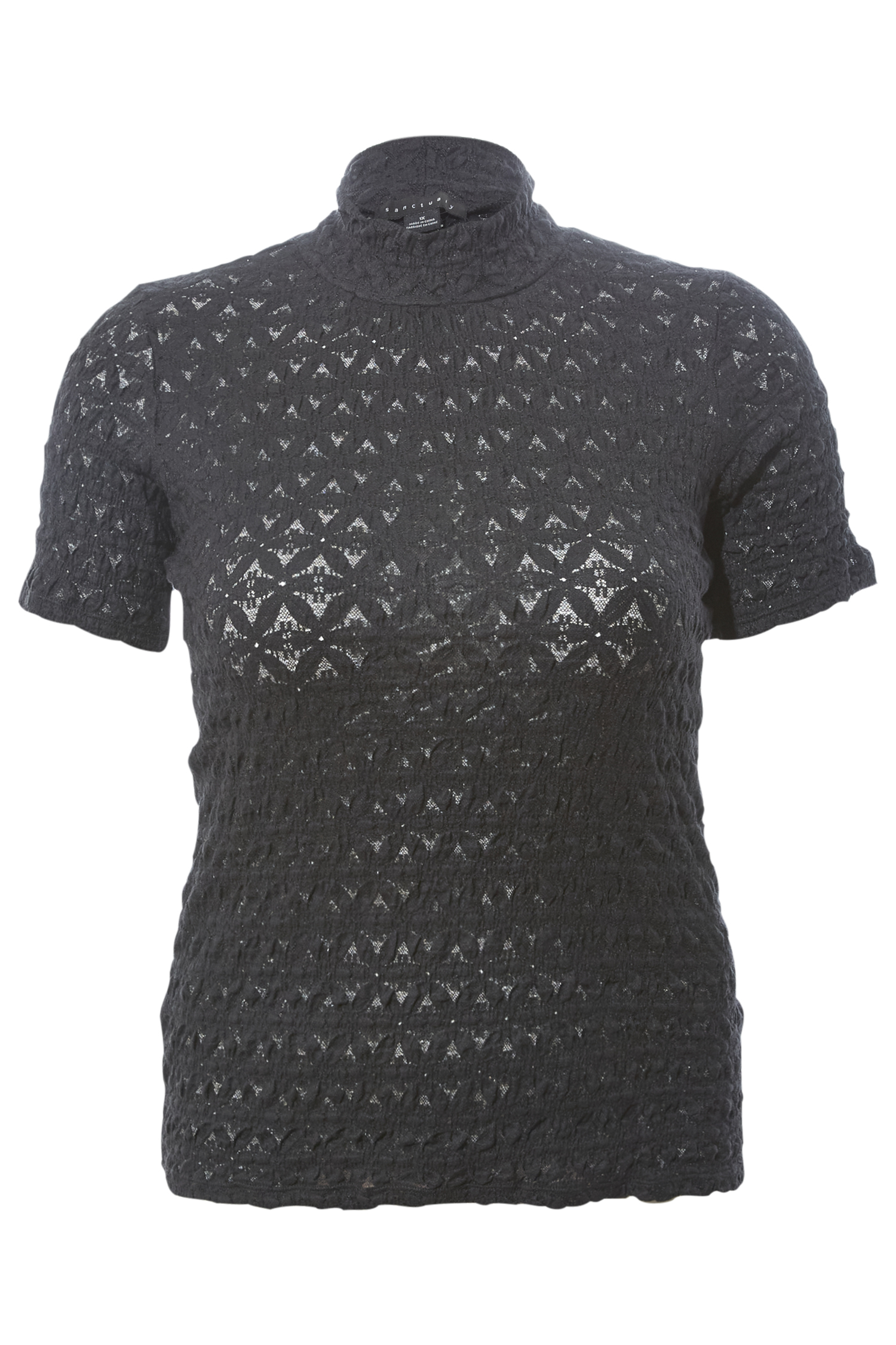 Sanctuary Textured Short Sleeve Top