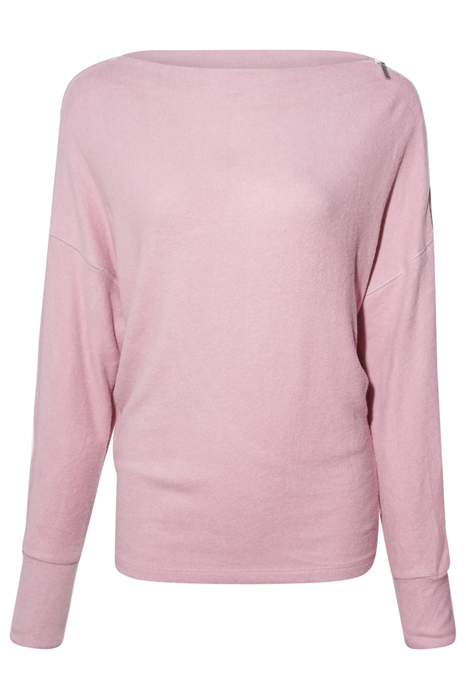 Katie Zipped Boat Neck Long Sleeve Top