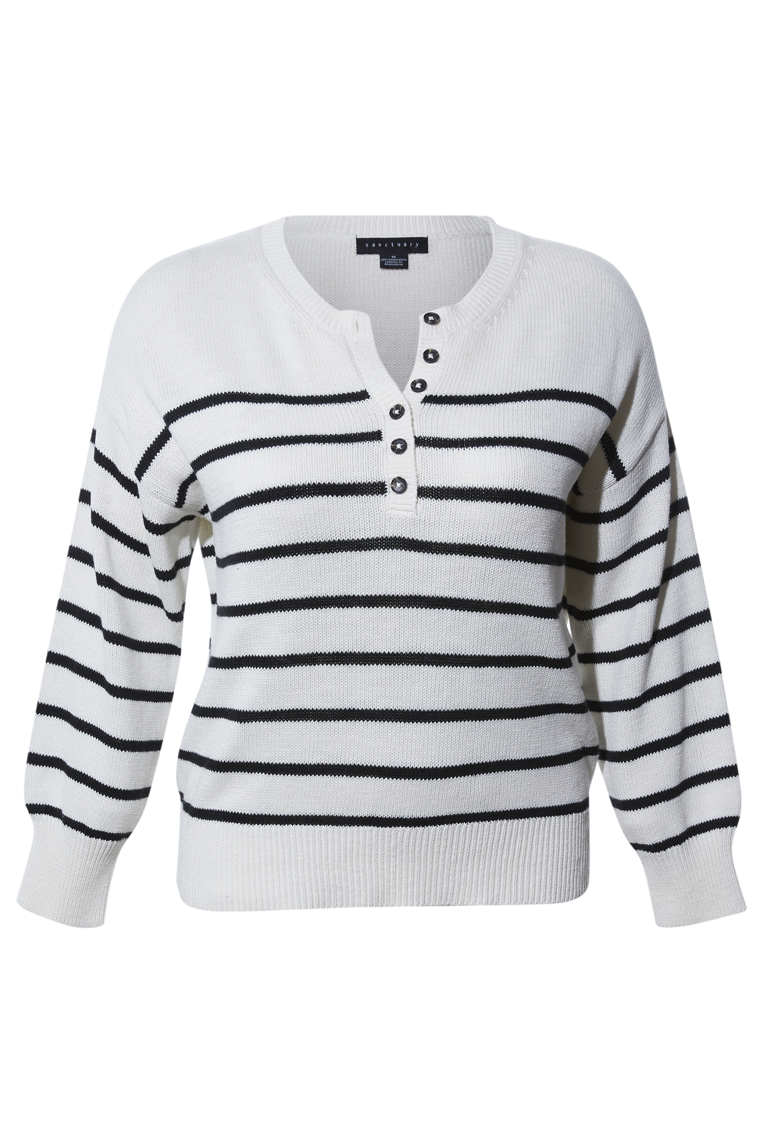 Sanctuary Button Up Stripe Sweater