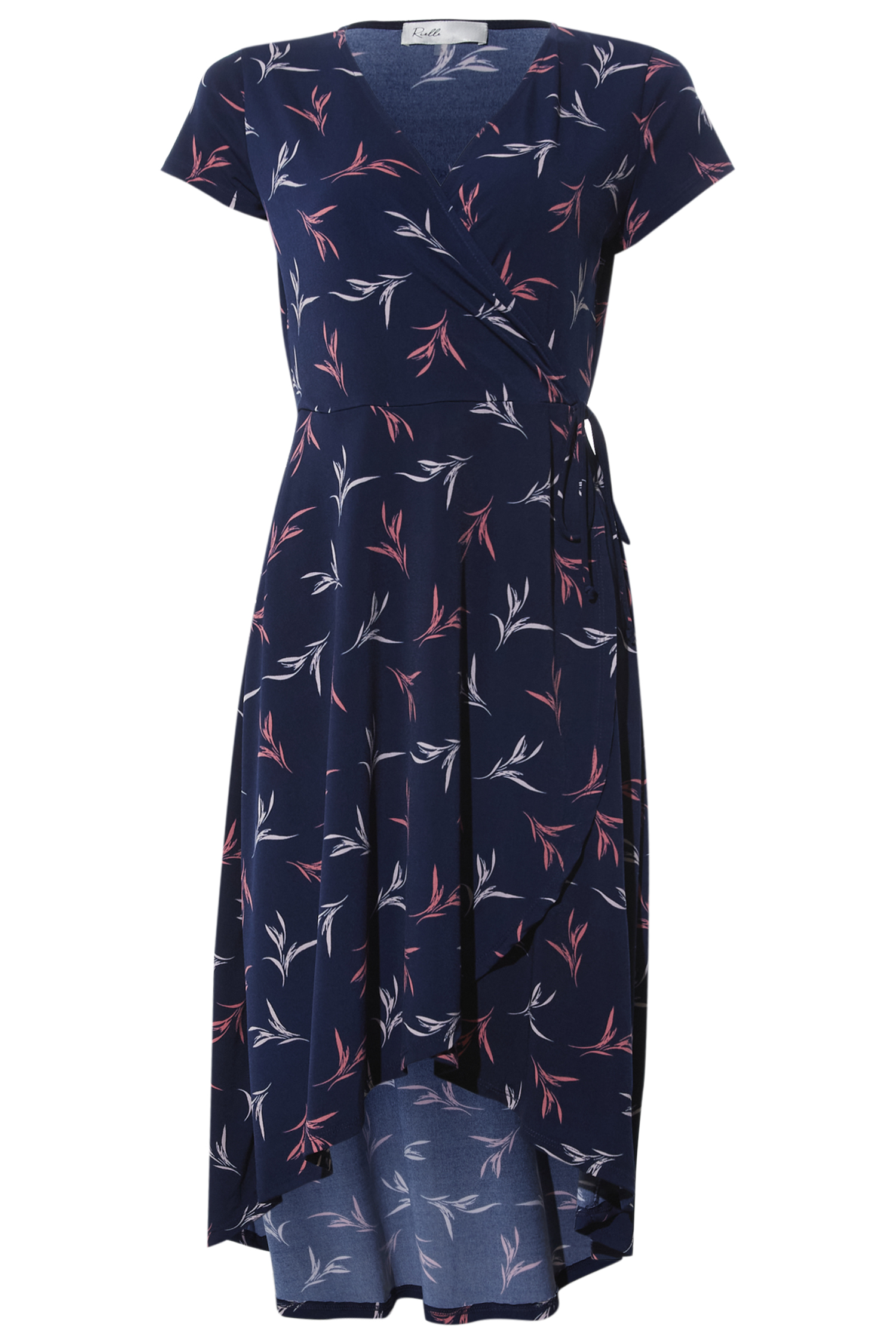 Tropical Faux Wrap Dress