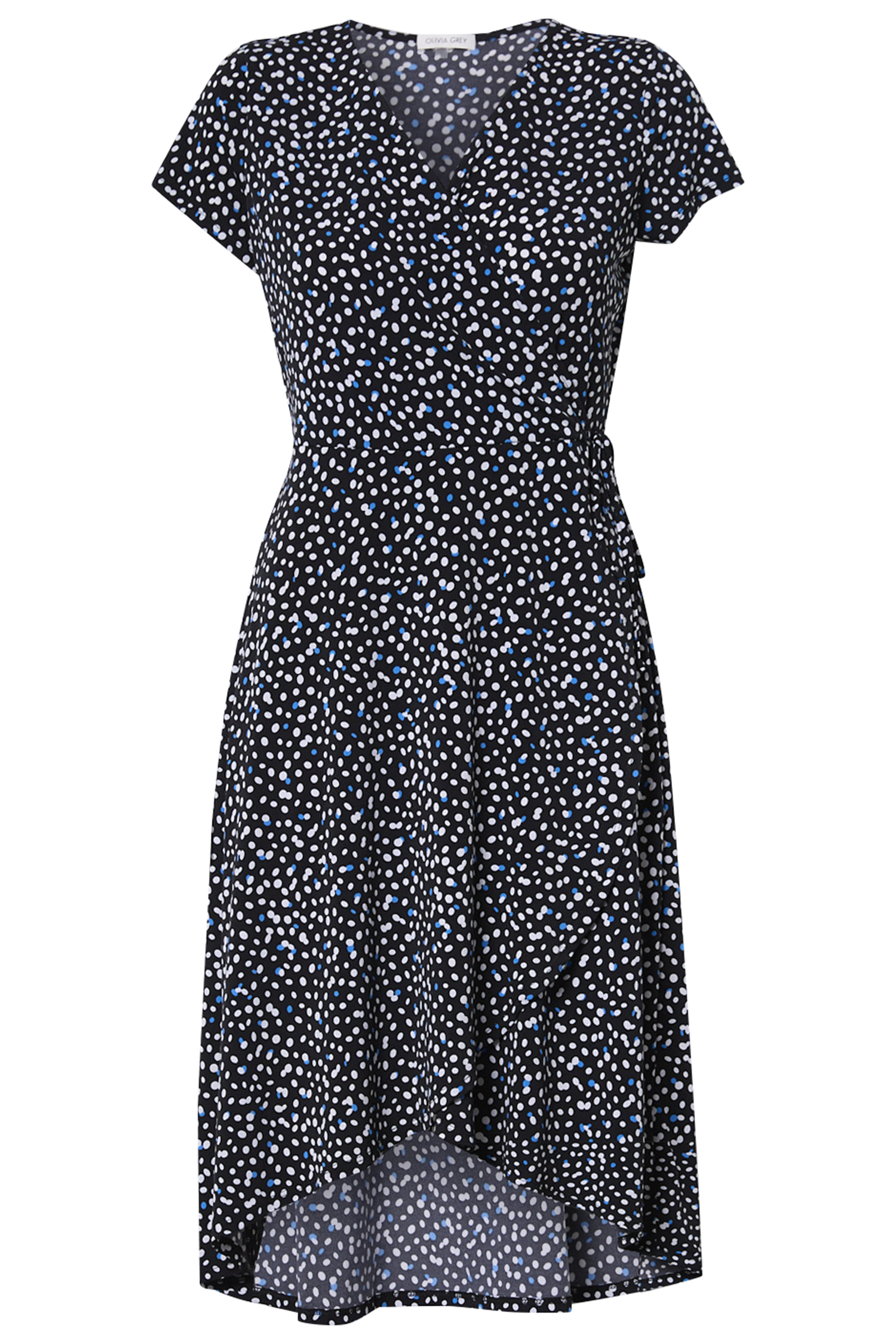 Faux Wrap Short Sleeve Dress