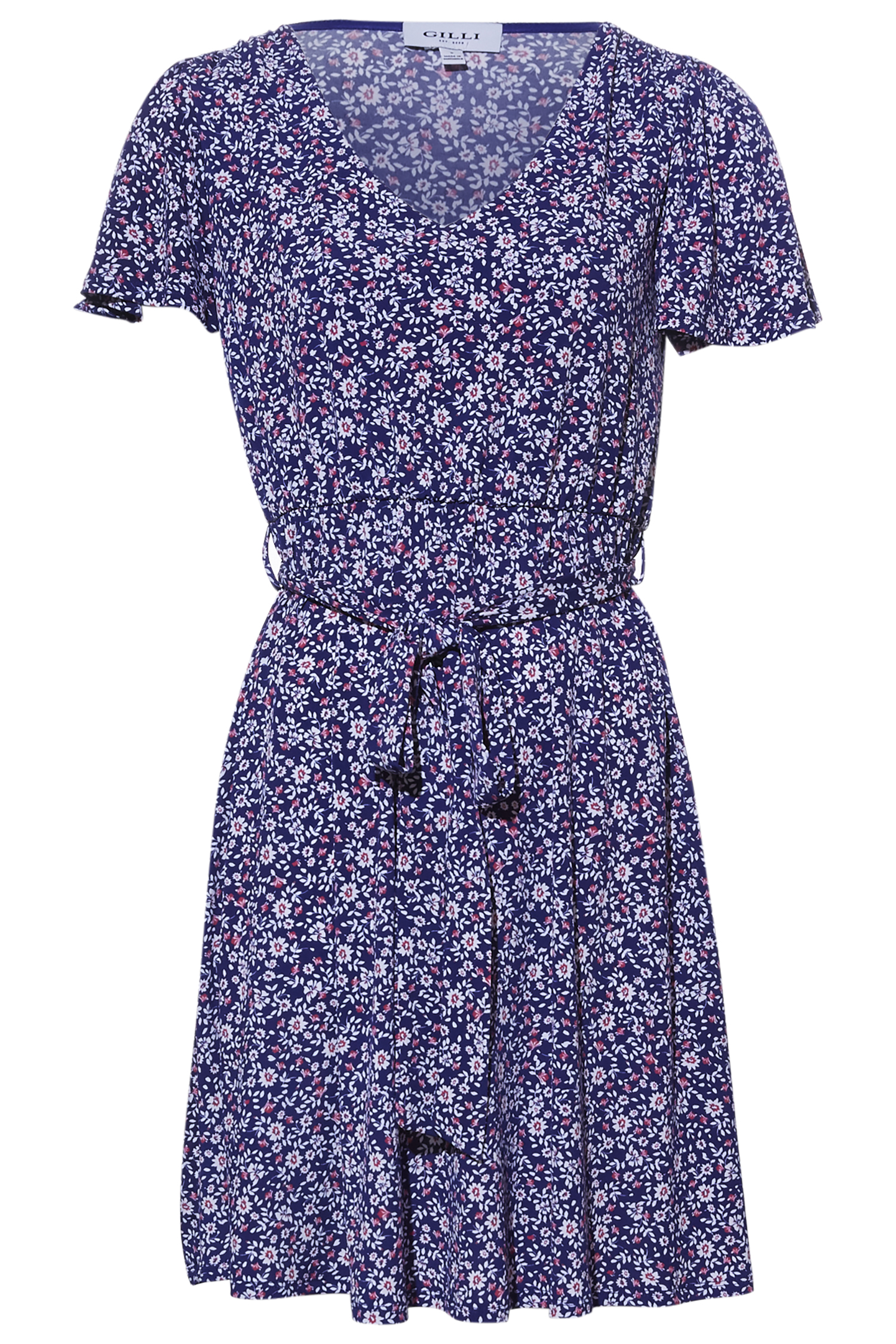 Waist Tie Floral Mini Dress