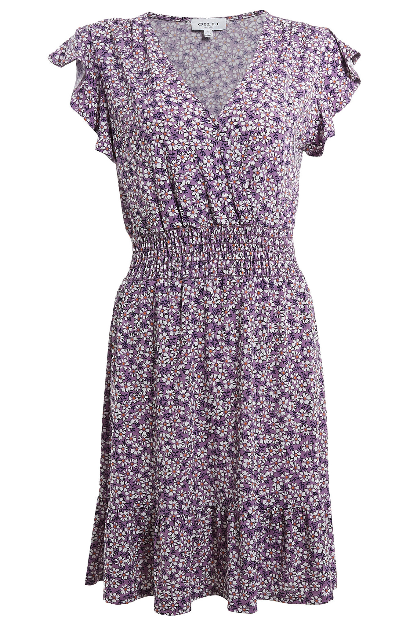Floral Surplice Mini Dress