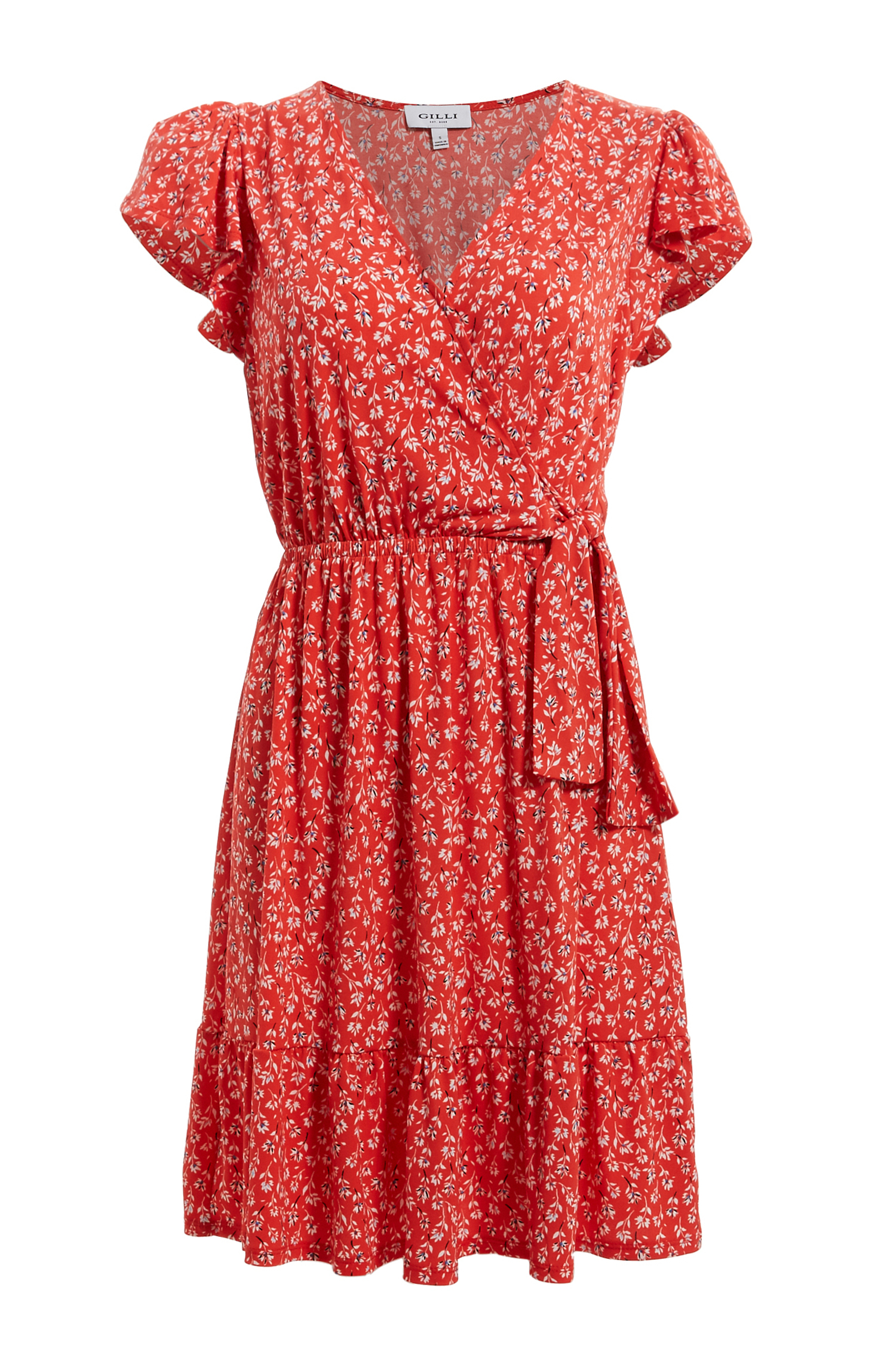 Surplice Floral Mini Dress