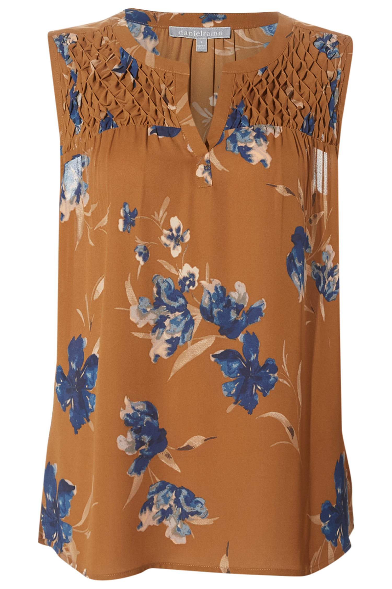 Daniel Rainn Split Neck Floral Top