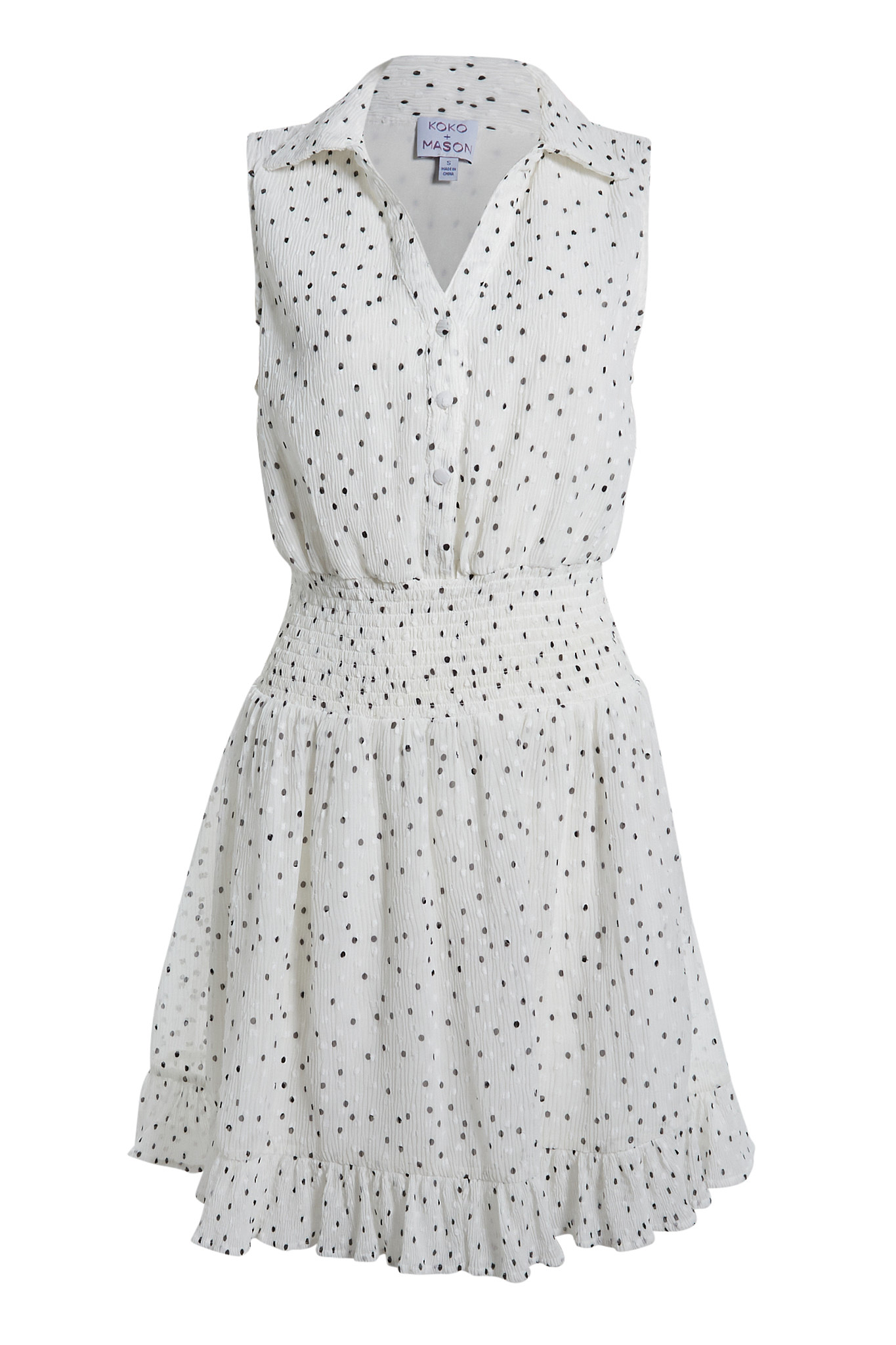 Sleeveless Polka Dot Mini Dress