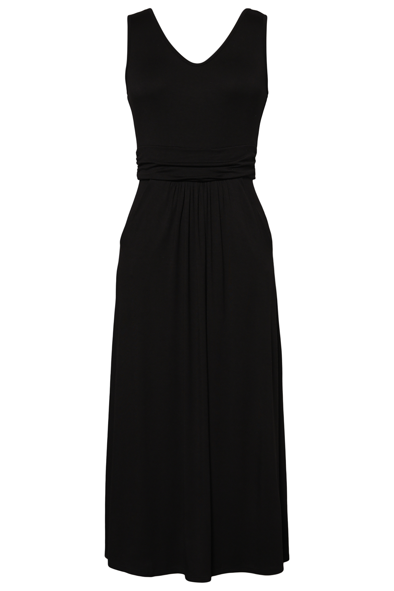 Petite V-Neck Sleeveless Maxi Dress