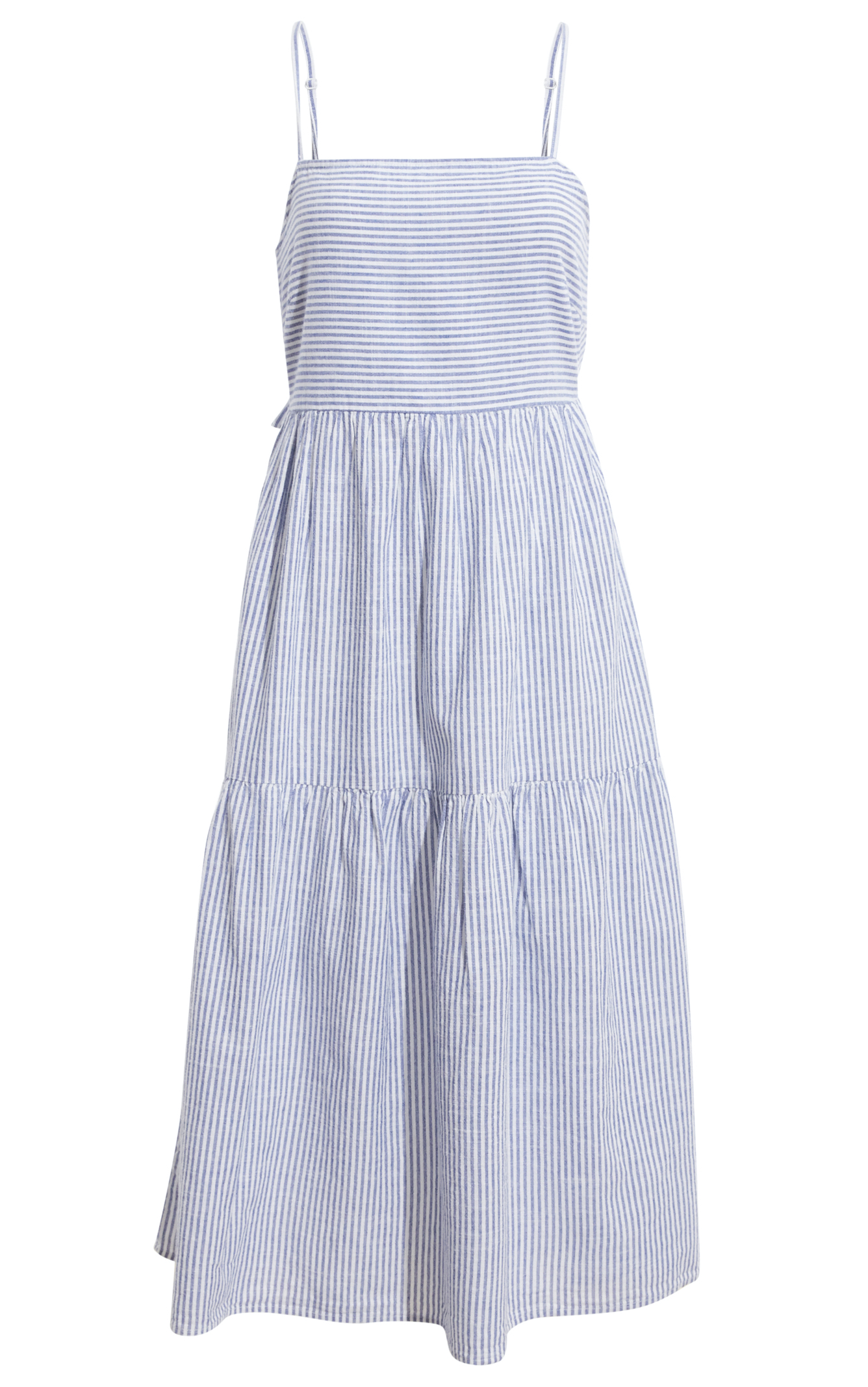 klon Triumferende Pub Vero Moda Striped Midi Dress in Blue/White | DAILYLOOK