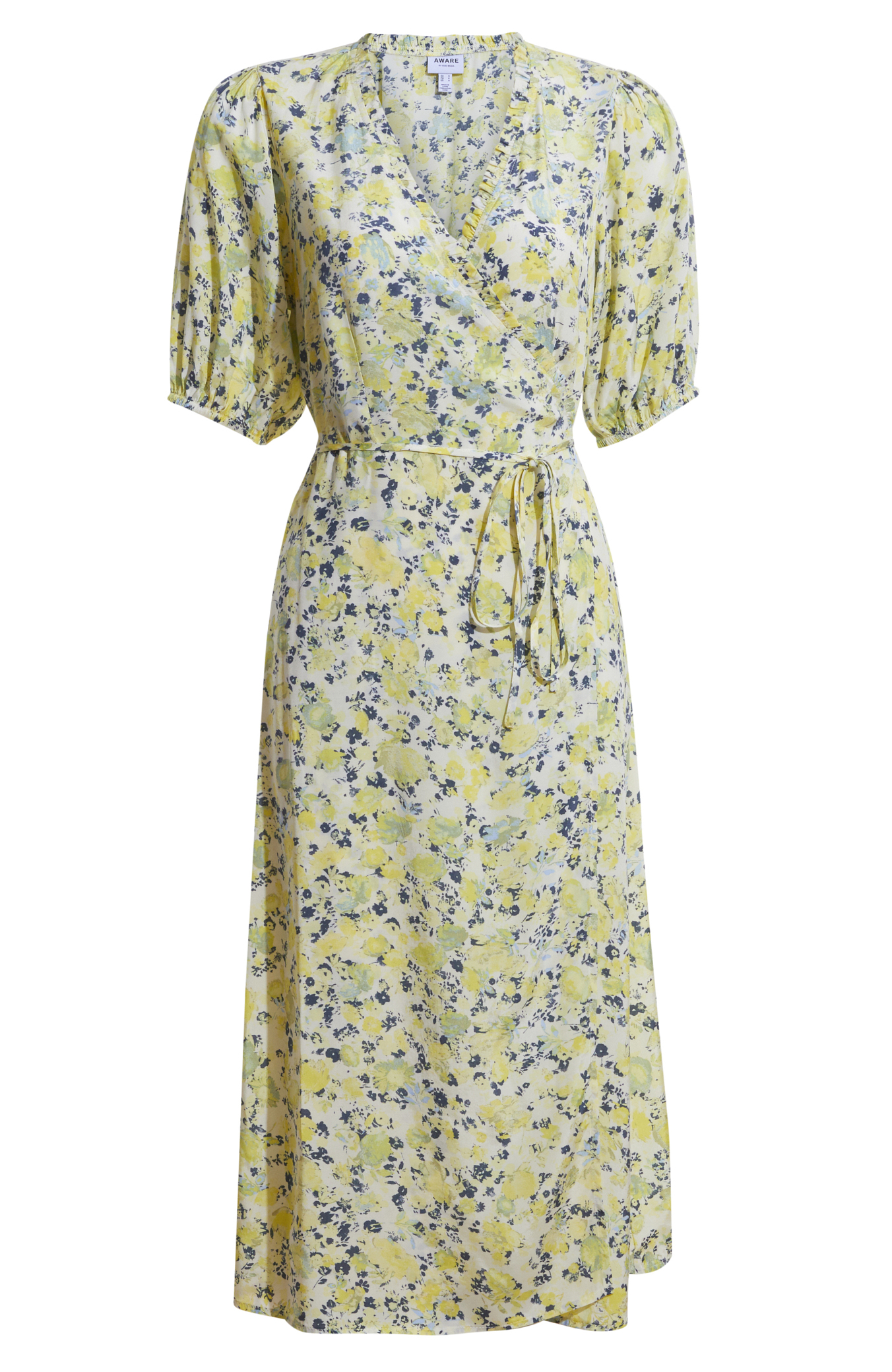 Vero Wrap Dress in Yellow Multi L |