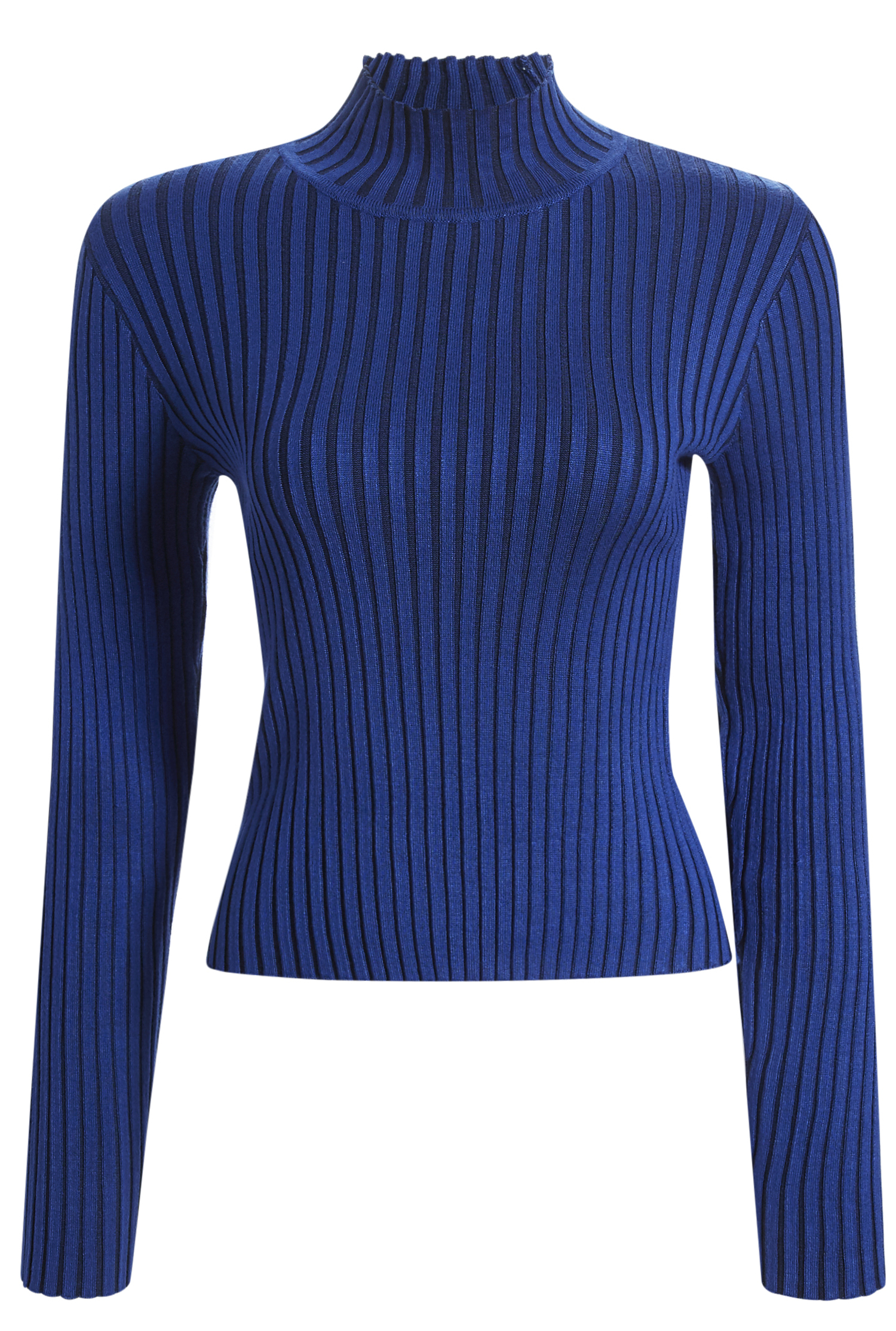 Mock Neck Ribbed Crop Knit