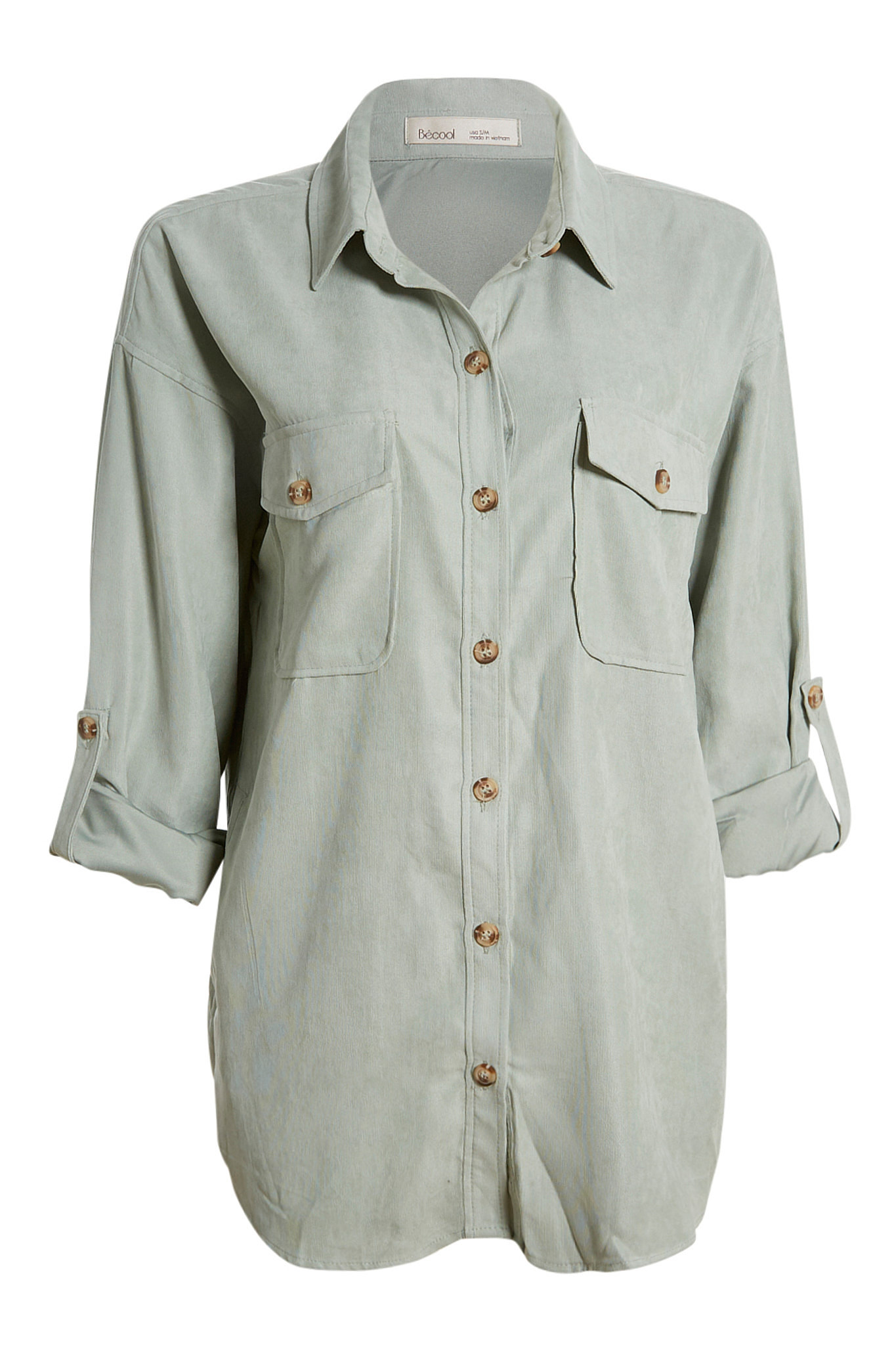 Peach Skin Button Down Shirt
