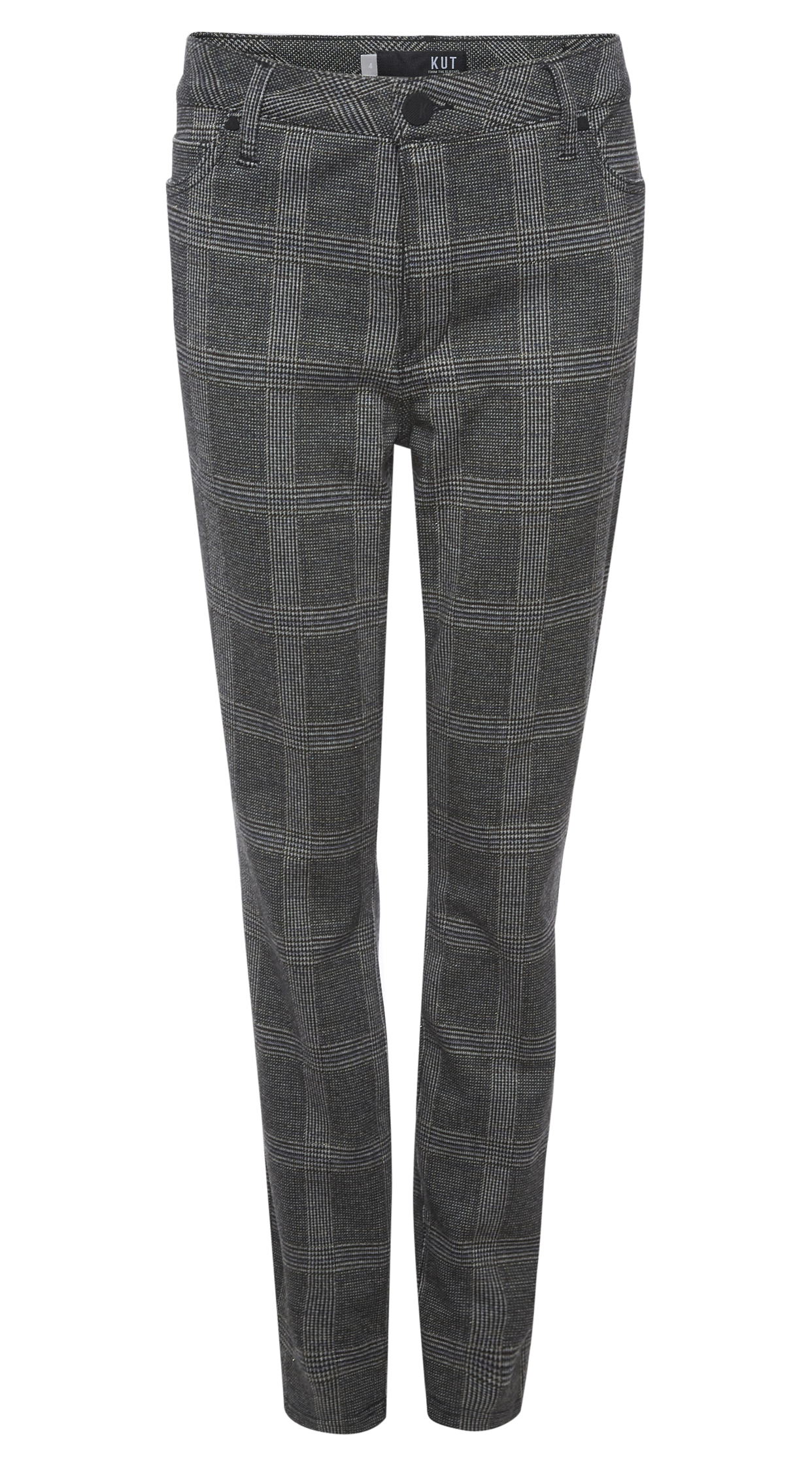 Kut from the Kloth High Rise Plaid Ankle Skinny