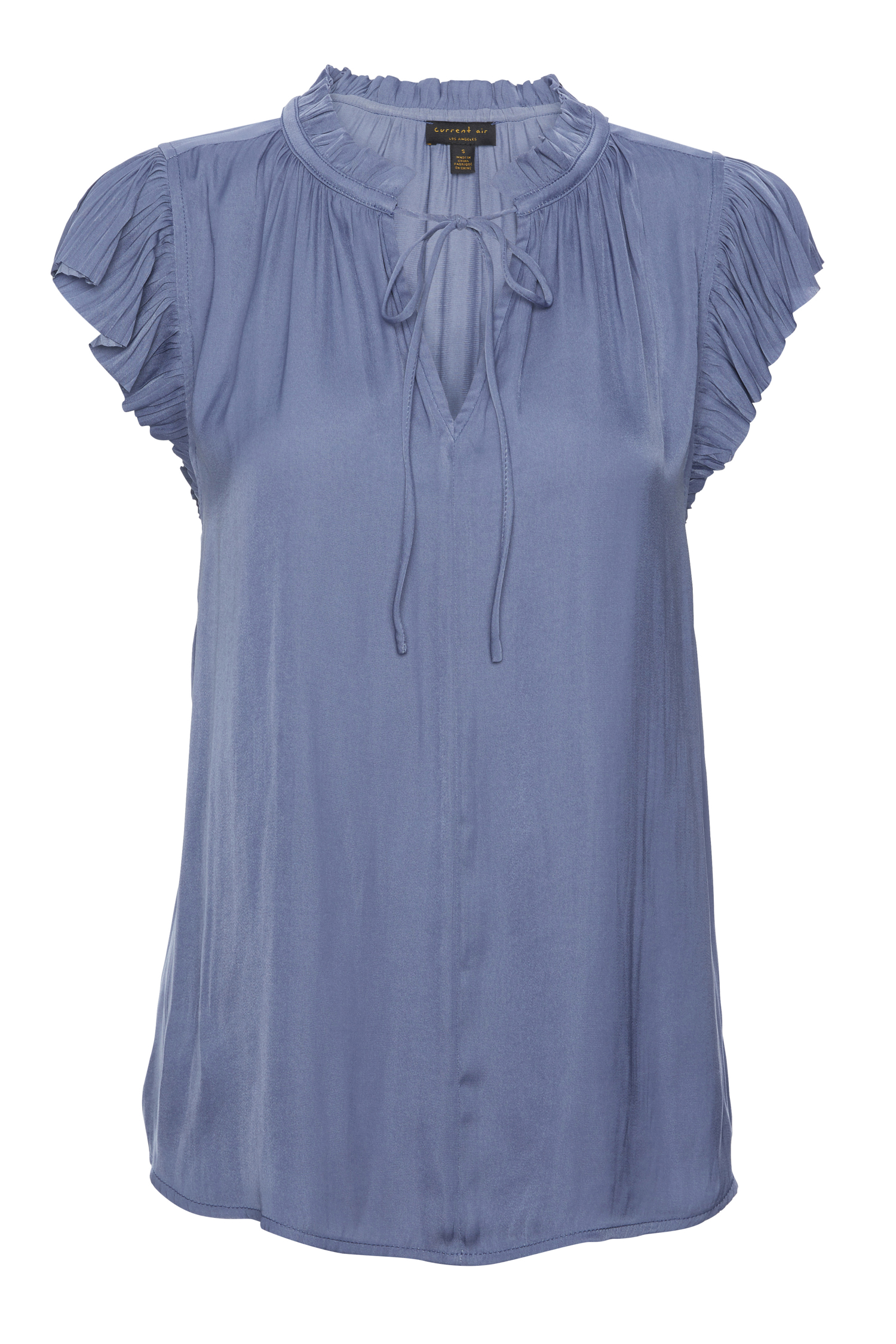 Split Neck Short Sleeve Top