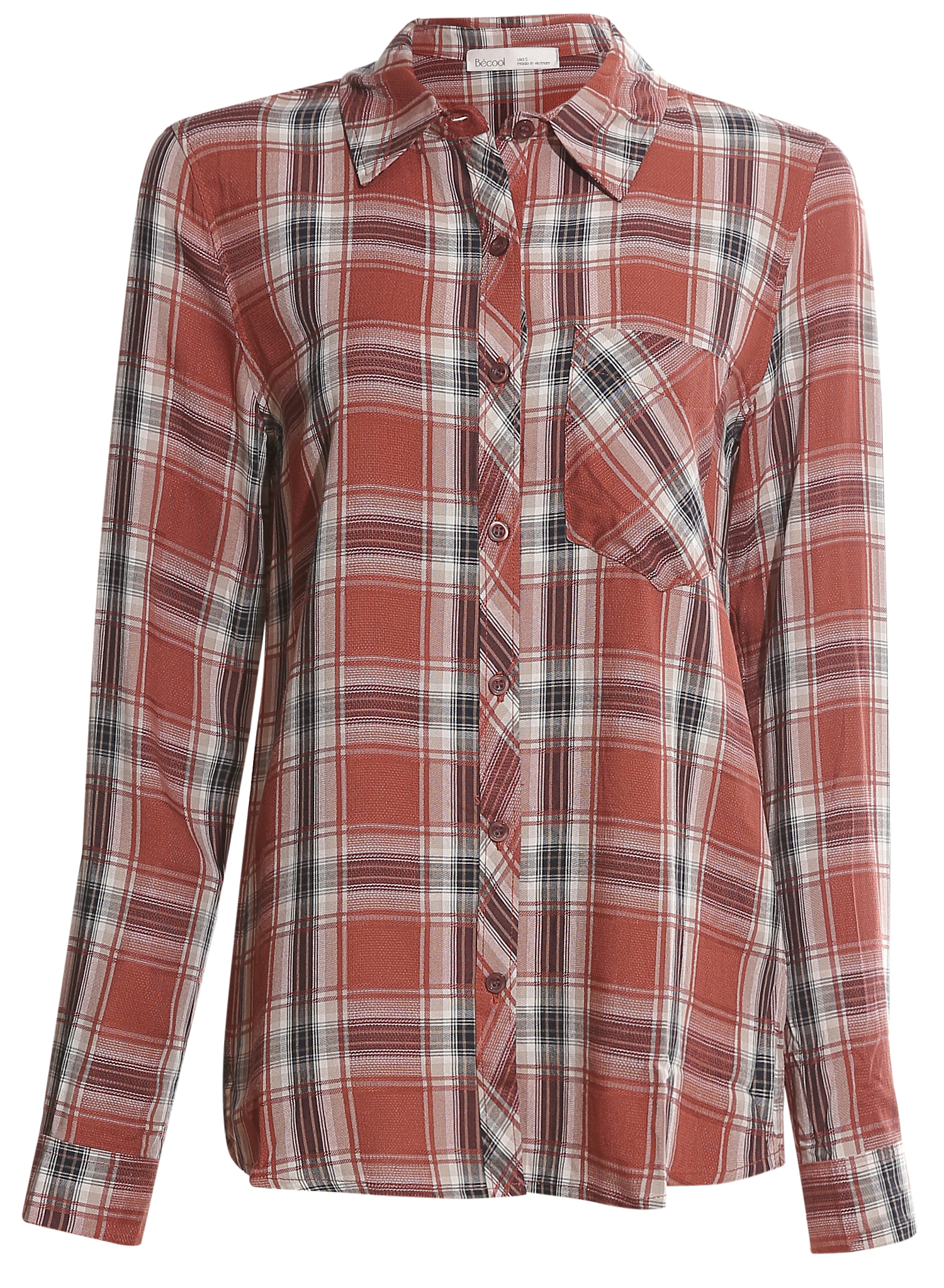 Plaid Button Front Shirt