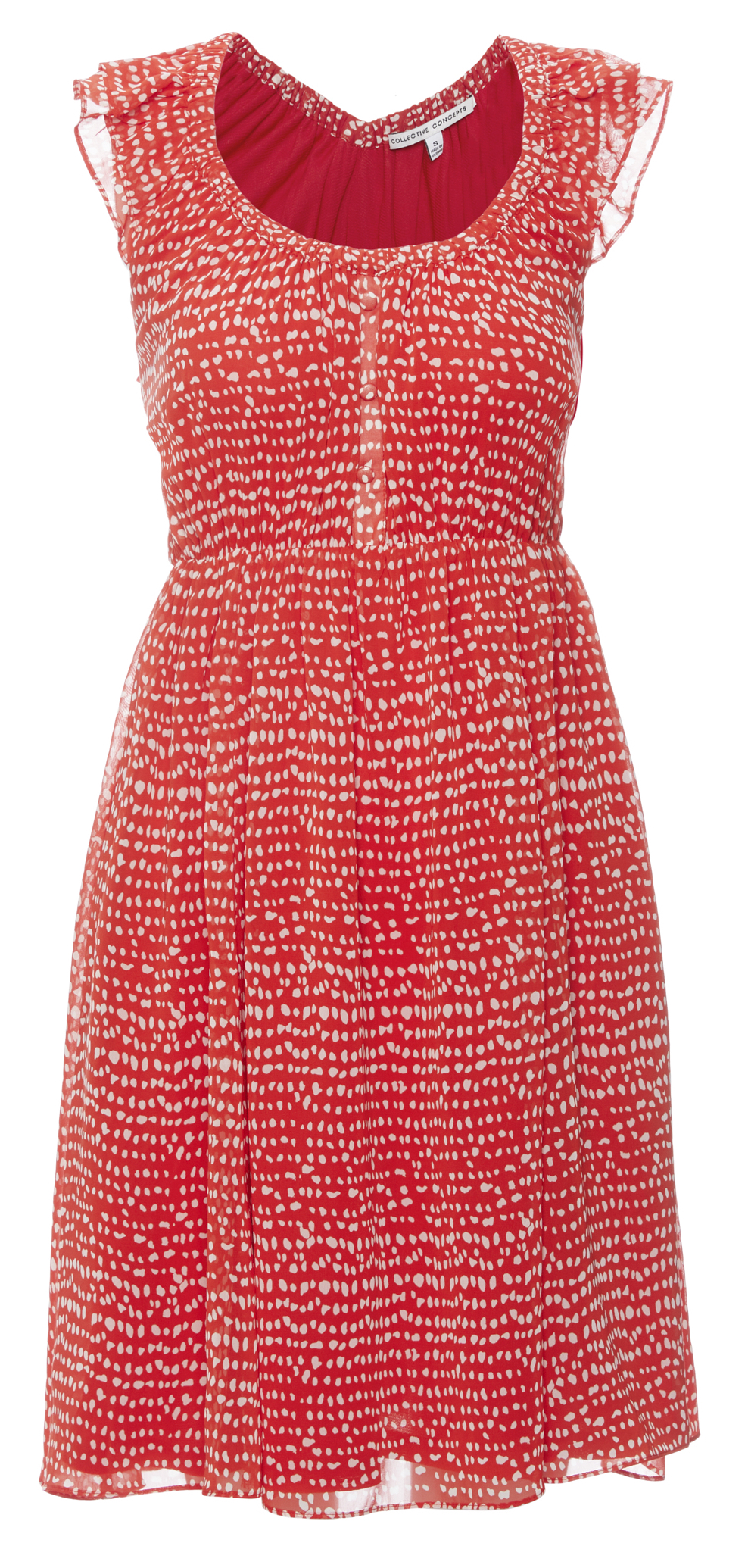 Collective Concepts Flutter Sleeve Printed Dress