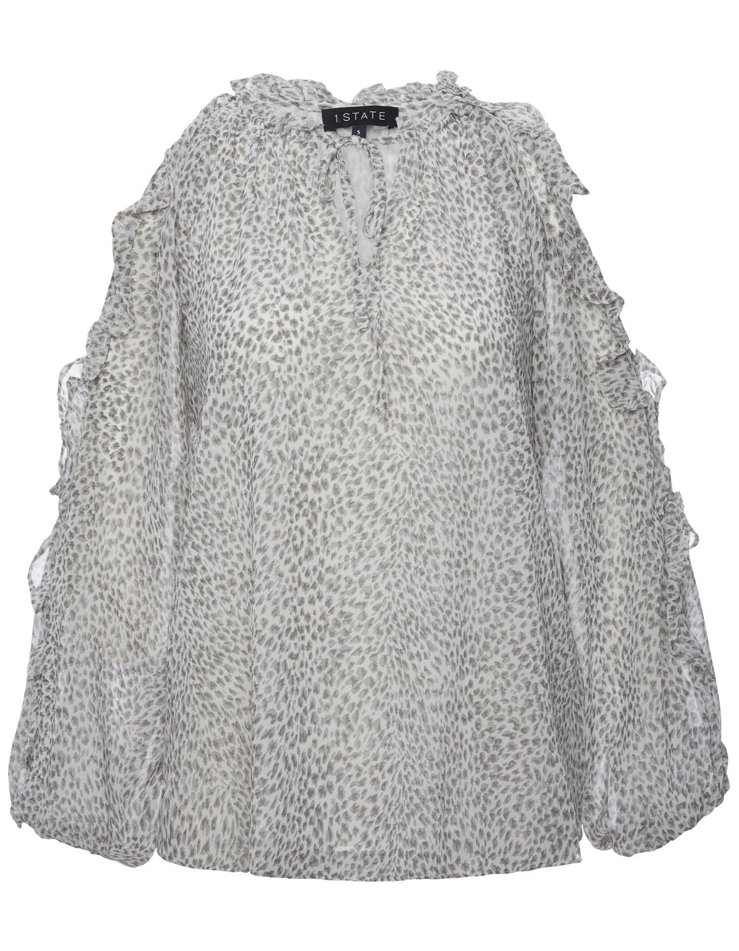 1. State Ruffled Cold Shoulder Top