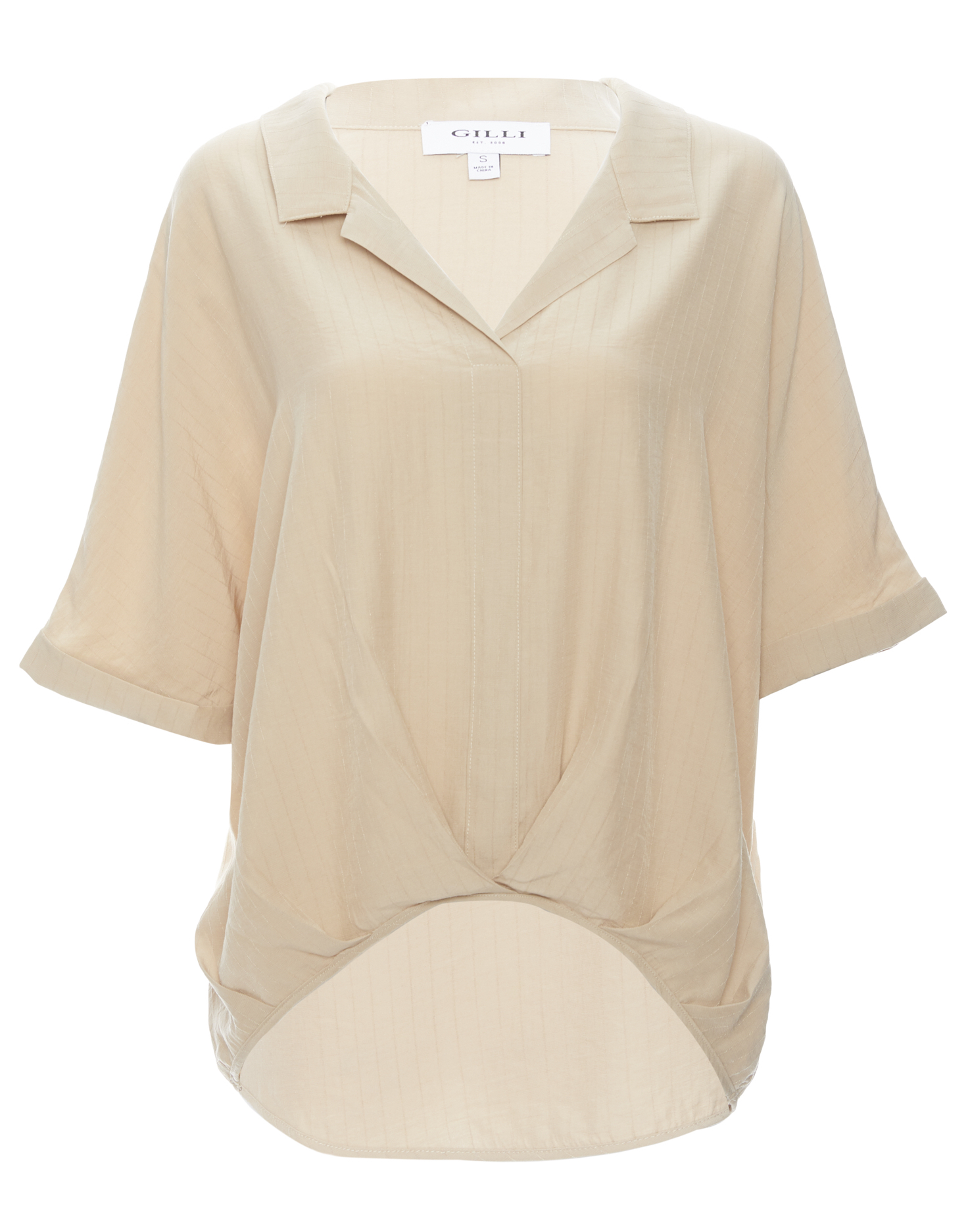 V-Neck Front Pleat Top