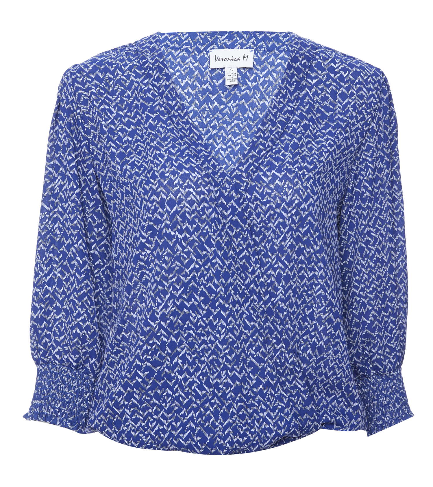 Veronica M Surplice Smocked Blouse