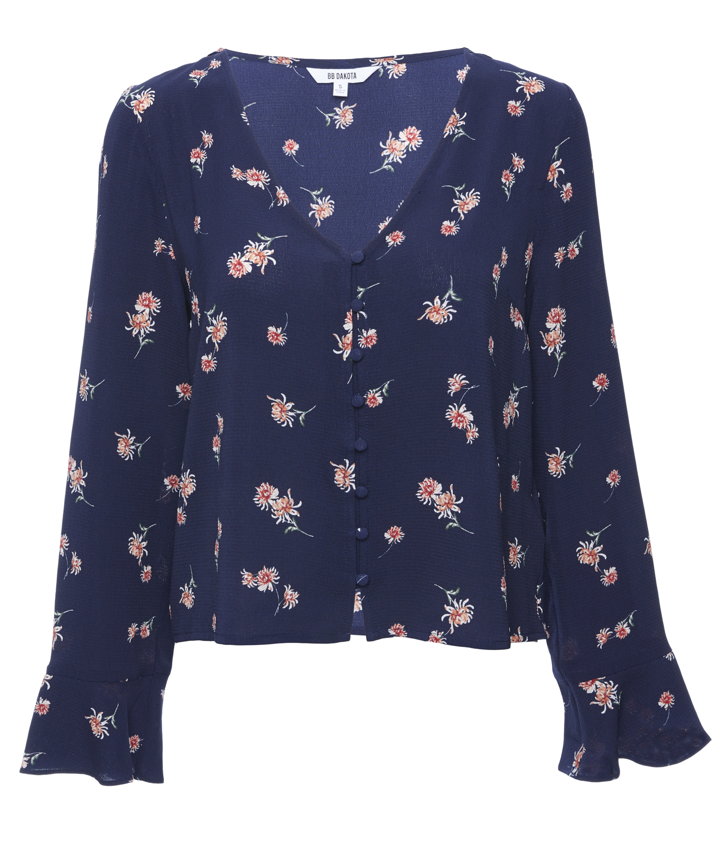 BB Dakota Button Down Floral Blouse