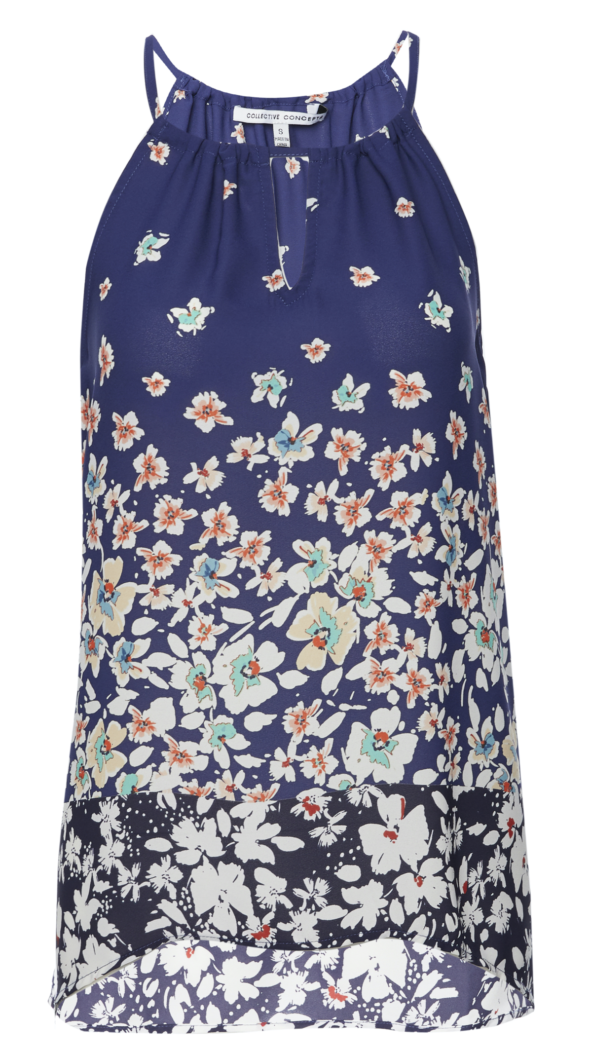 Collective Concepts Keyhole Printed Top