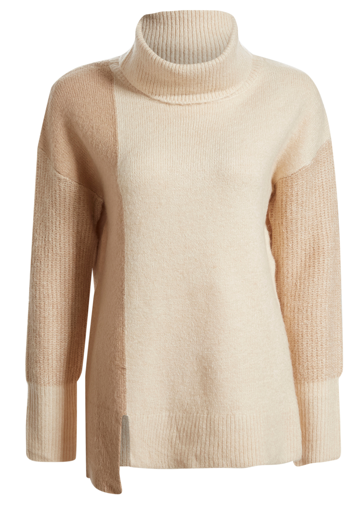 Cowl Neck Color Block Sweater