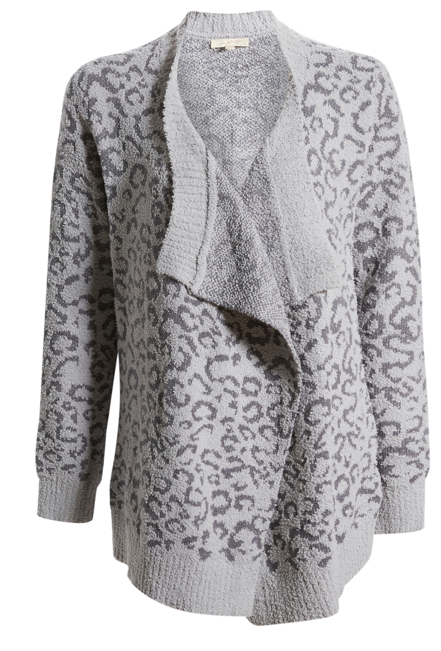 Open Front Animal Print Cardigan