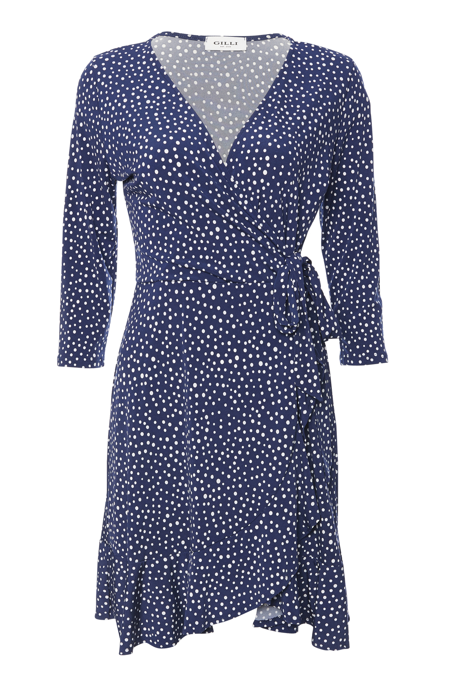 Gilli 3/4 Sleeve Faux Wrap Dress