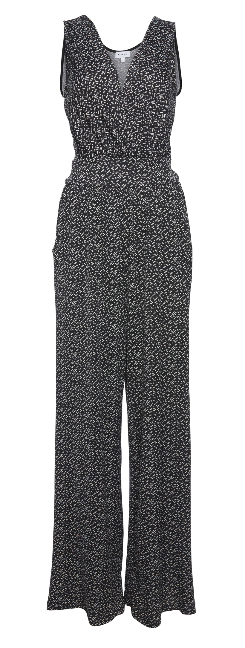 Printed Surplice Jumpsuit