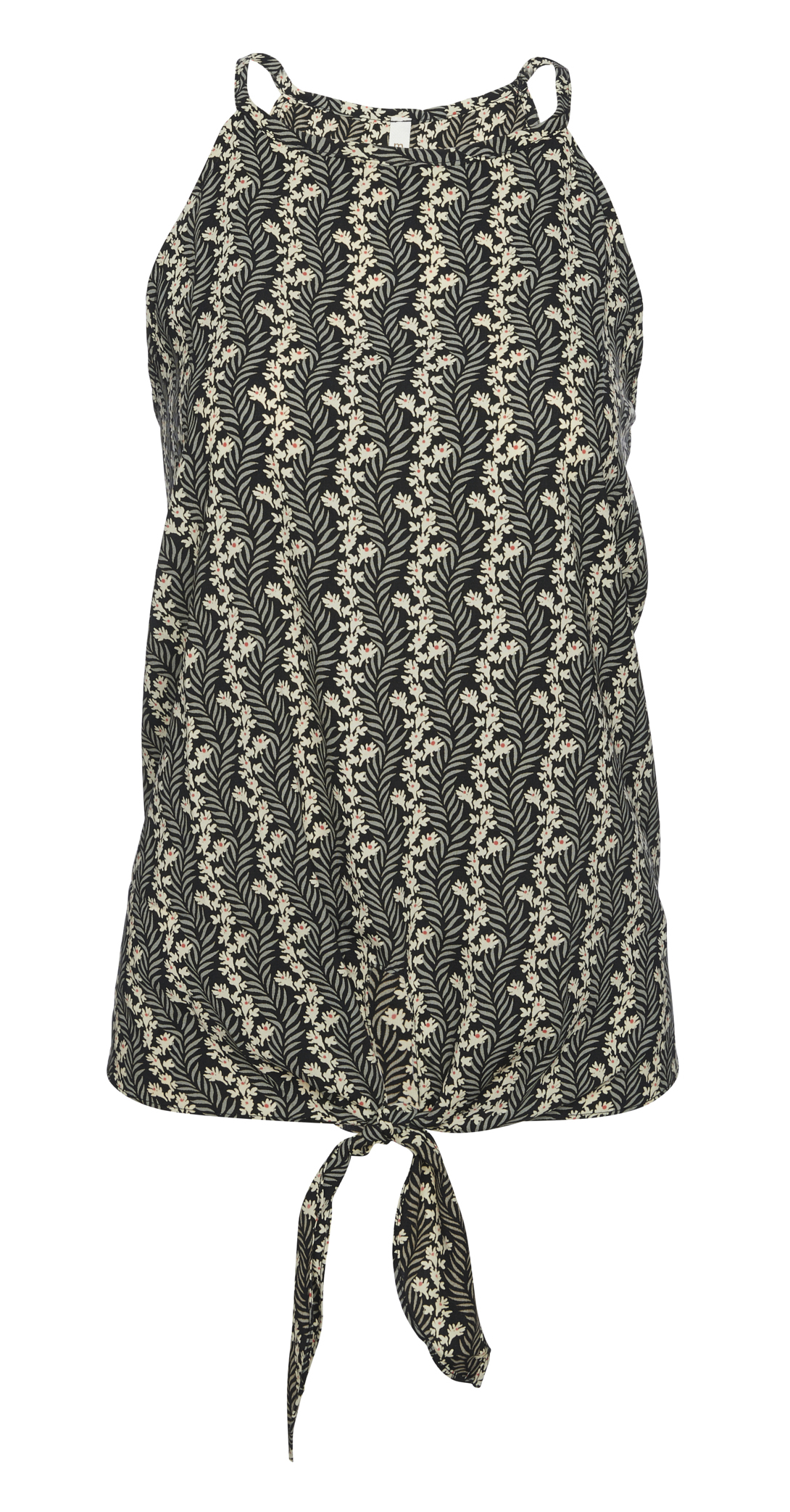 Tie Front High Neck Top