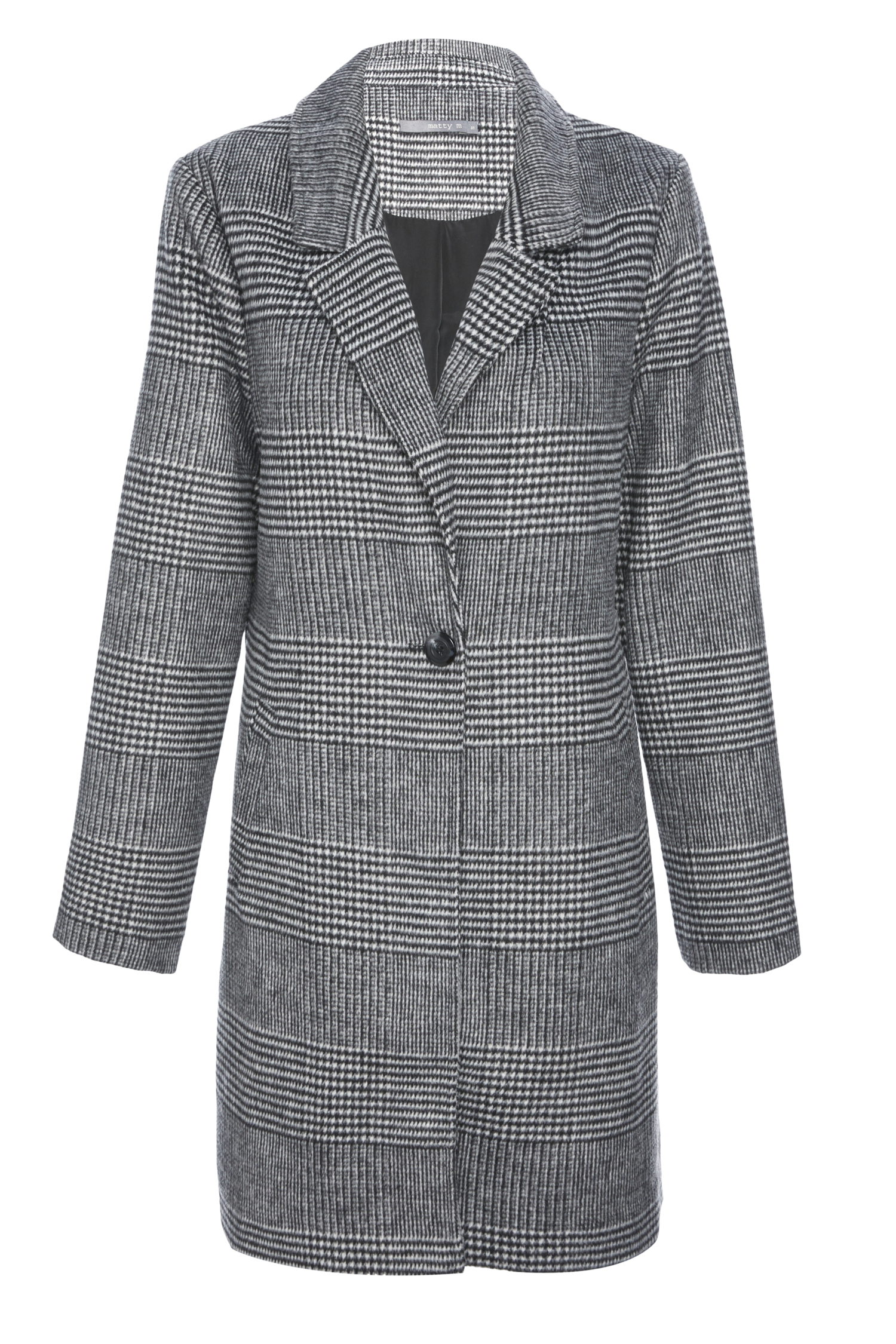 Matty M Plaid Wool Blend Coat