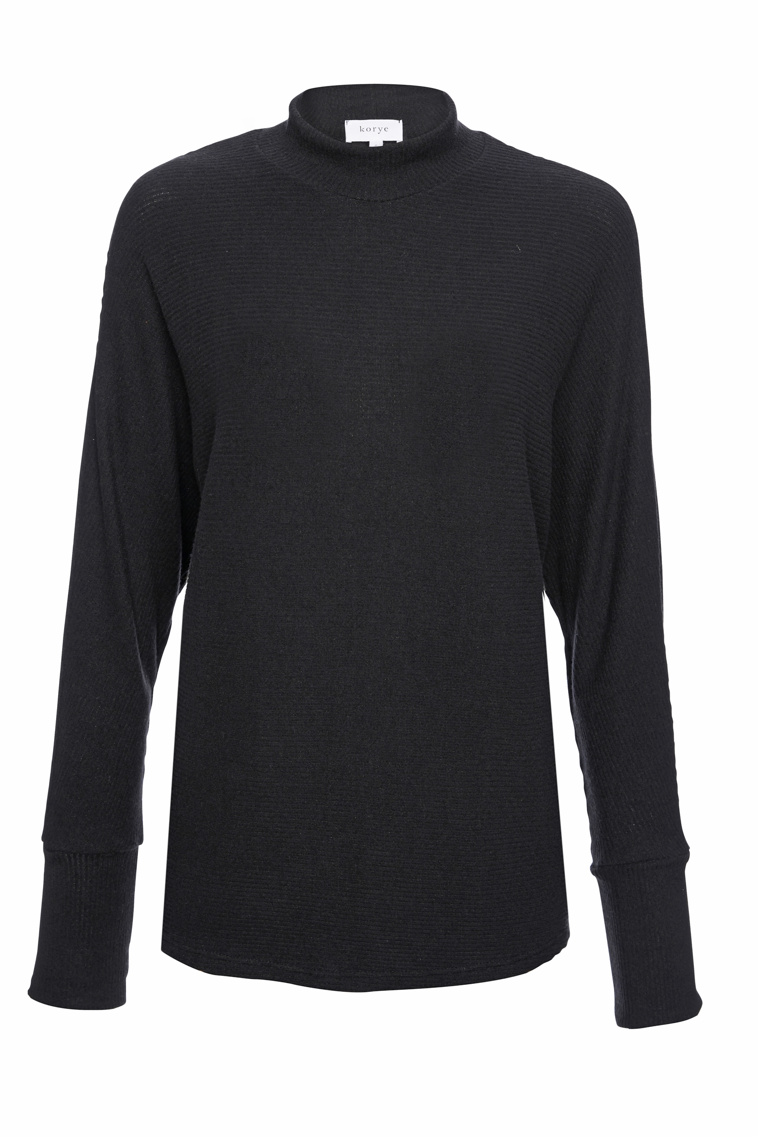 Mock Neck Brushed Ribbed Top