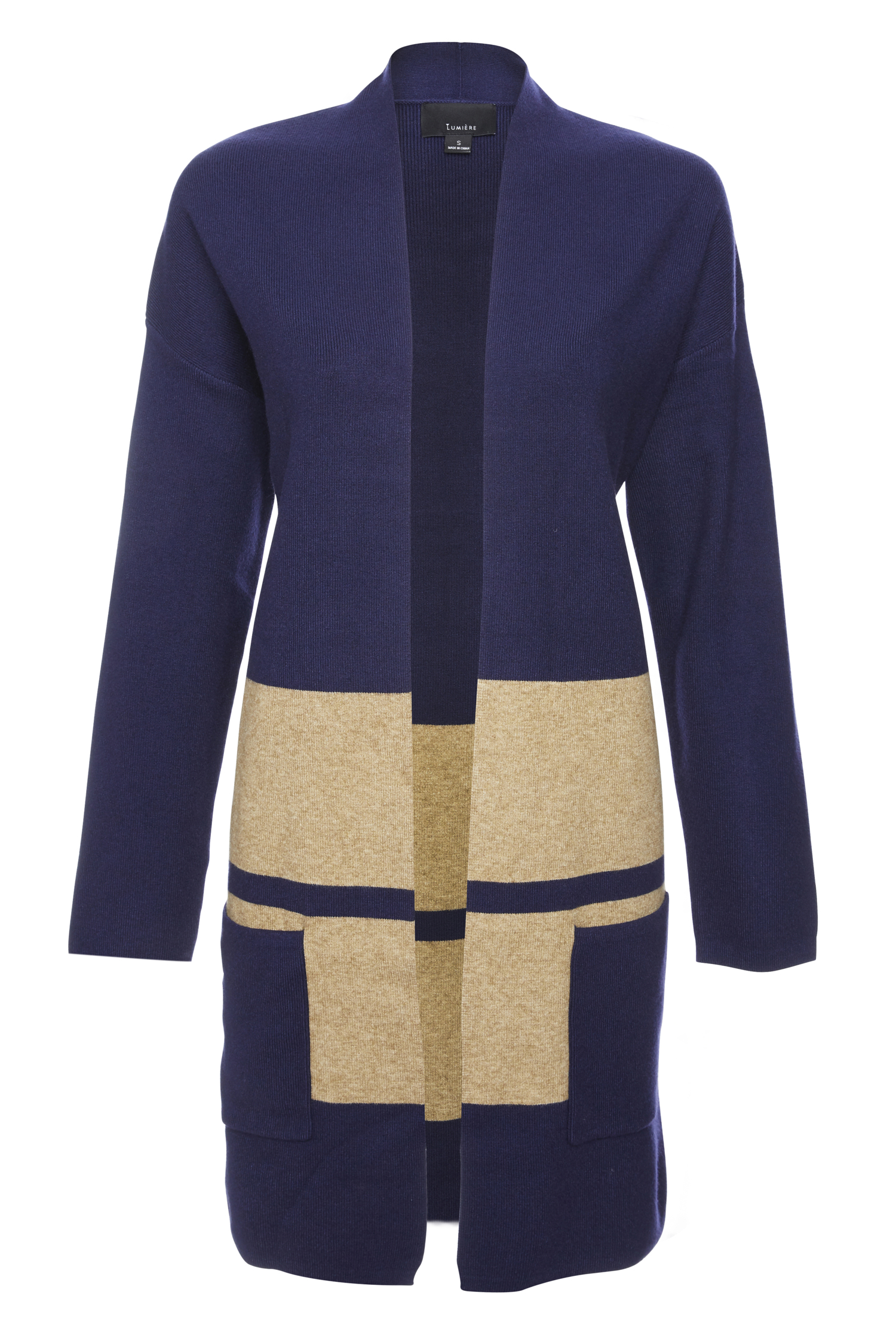 Open Front Wide Stripes Cardigan