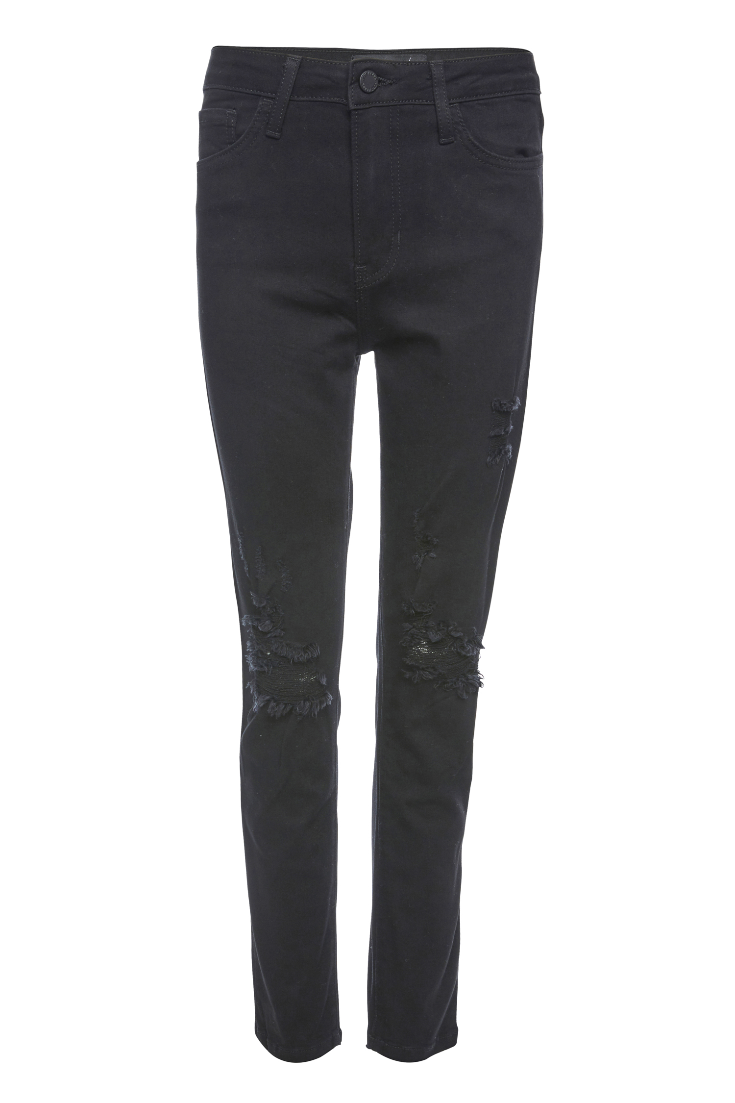 Just Black High Rise Destructed Skinny