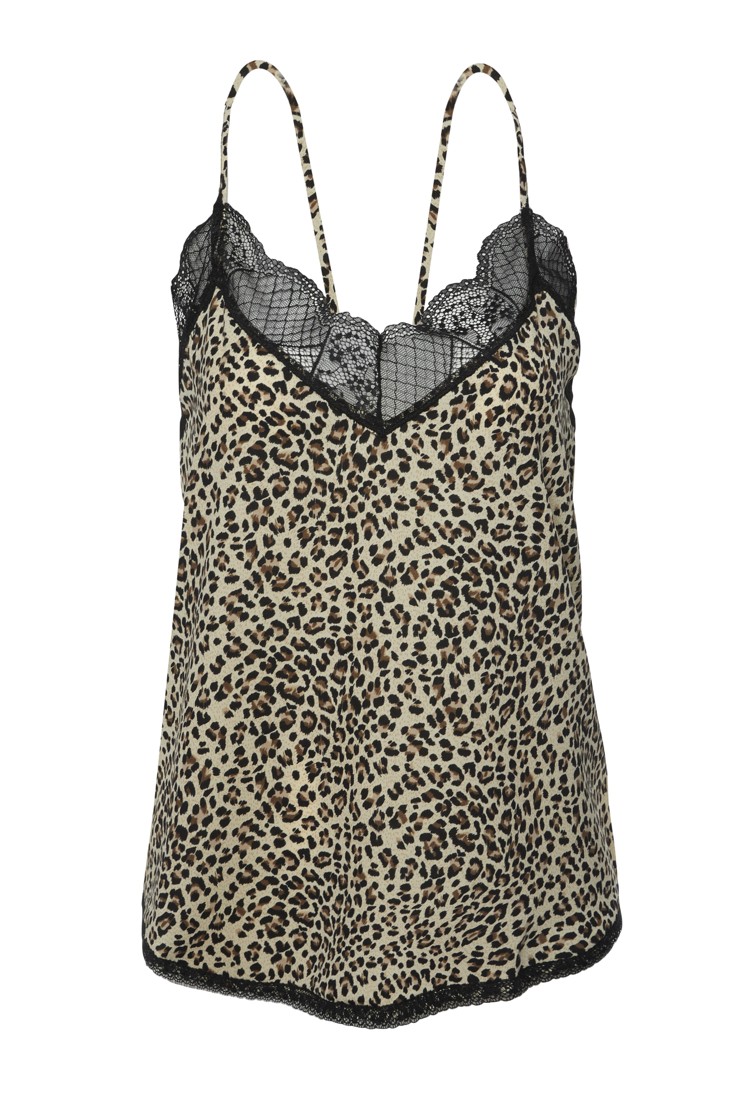 Leopard Print Lace Trim Cami