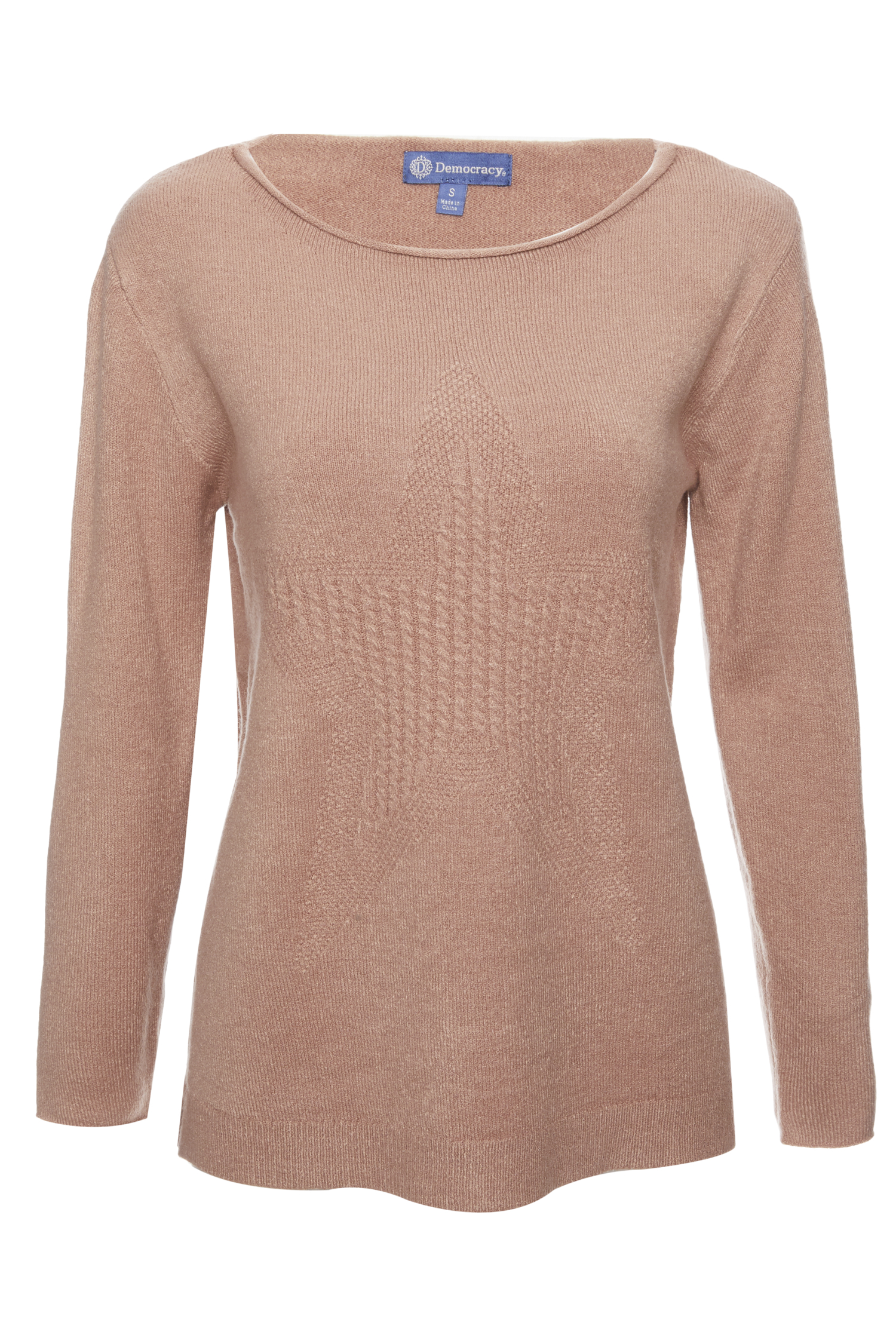 Democracy Star Cable Stitch Boat Neck Sweater