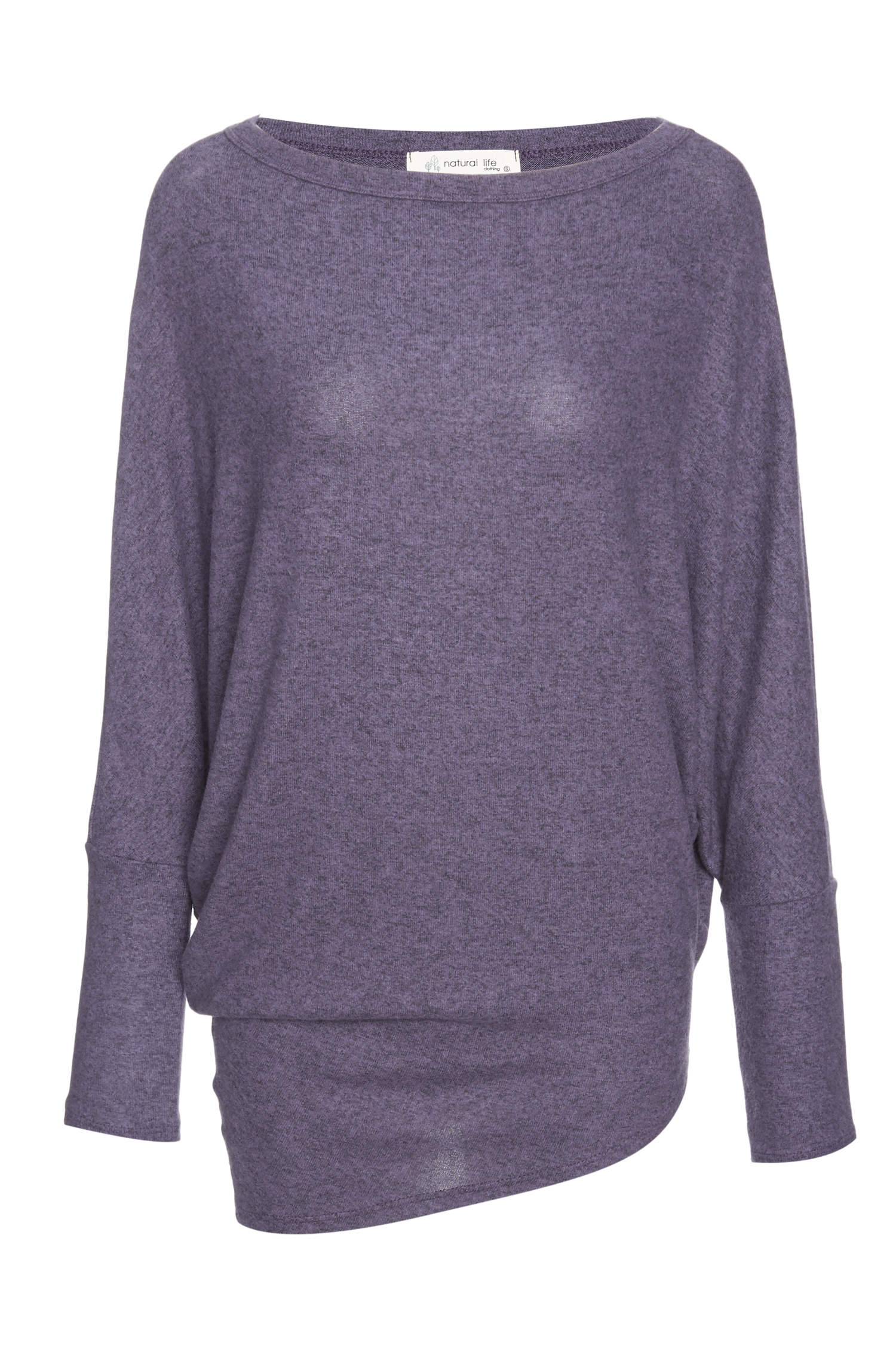 Long Sleeve Brushed Asymmetrical Hem Top