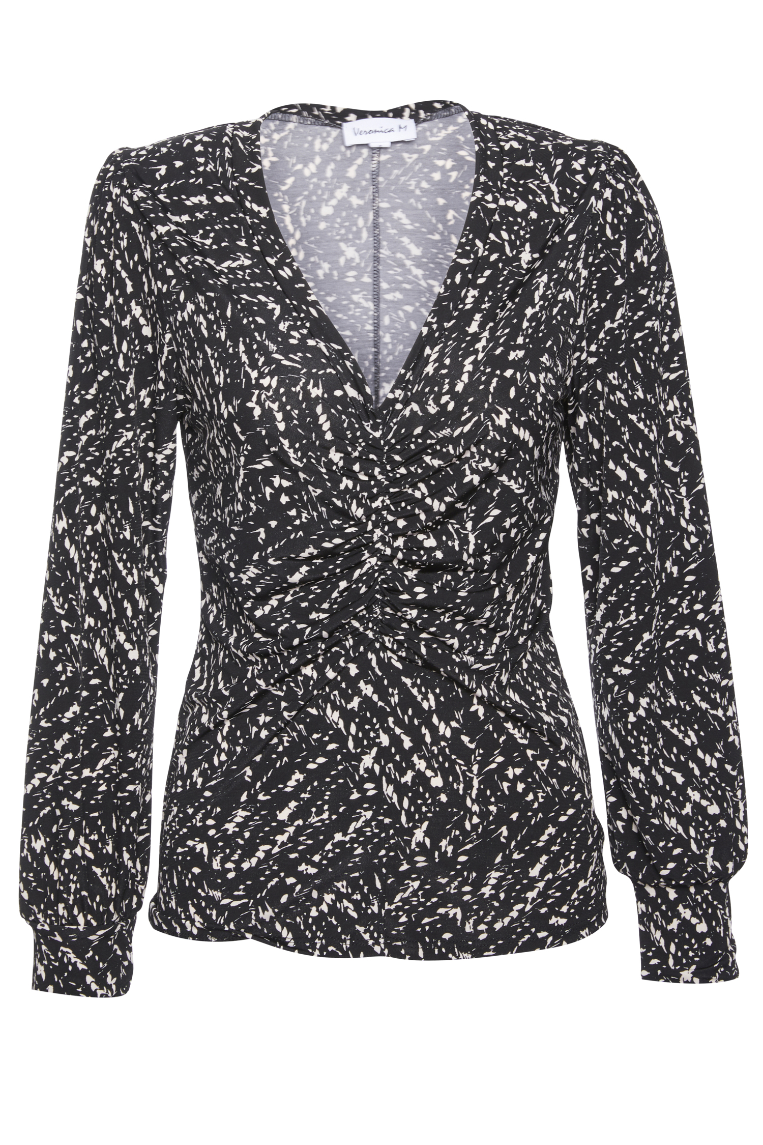 Veronica M Shirred V Neck Top
