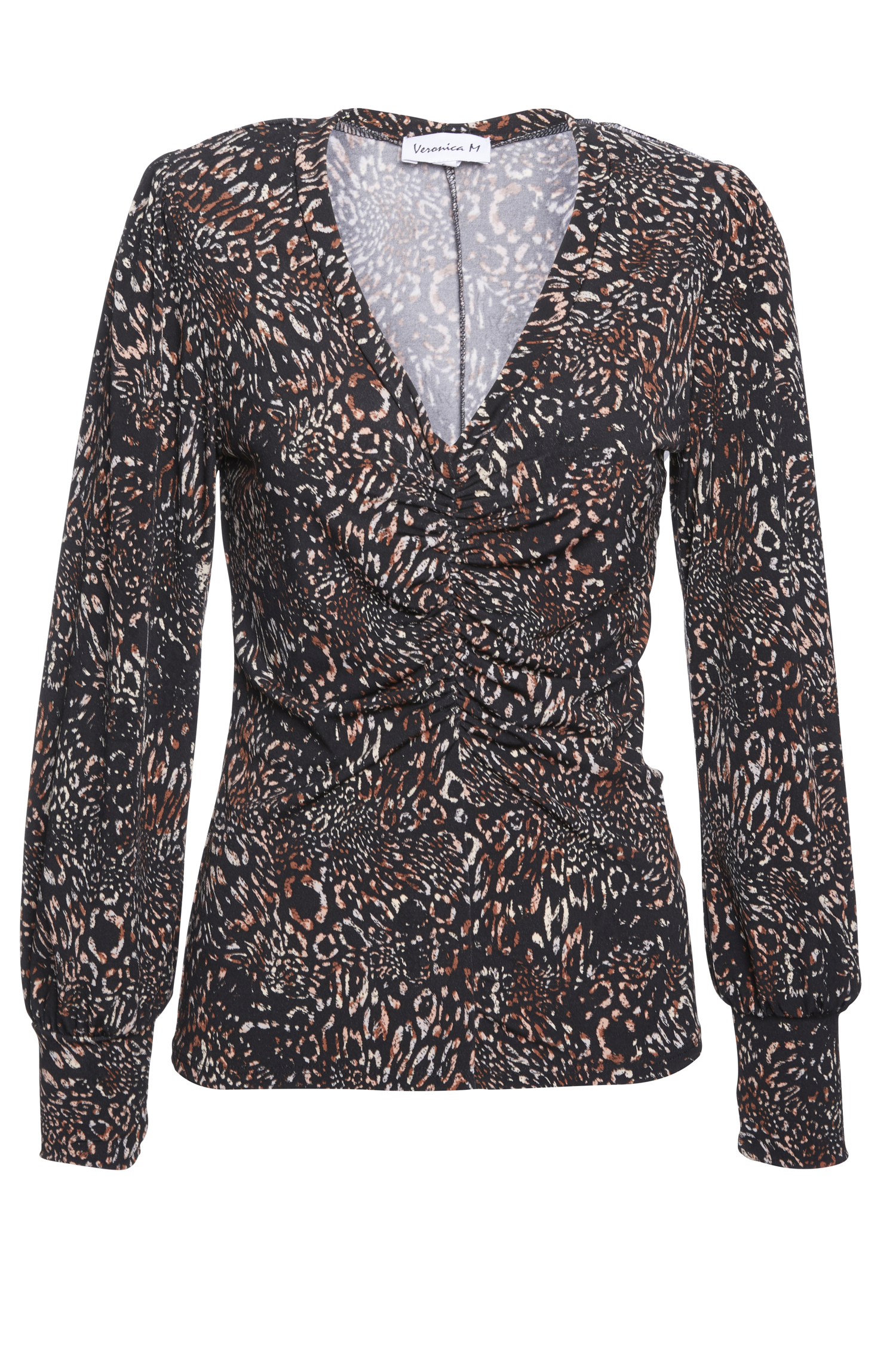 Veronica M Shirred V Neck Top