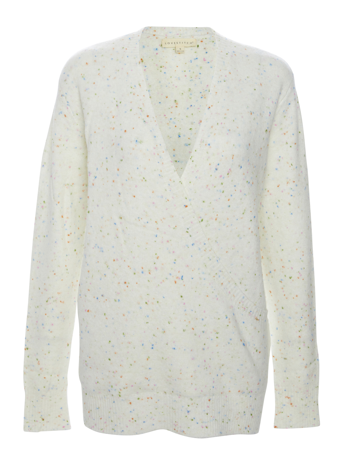 Speckled Cross Front Sweater