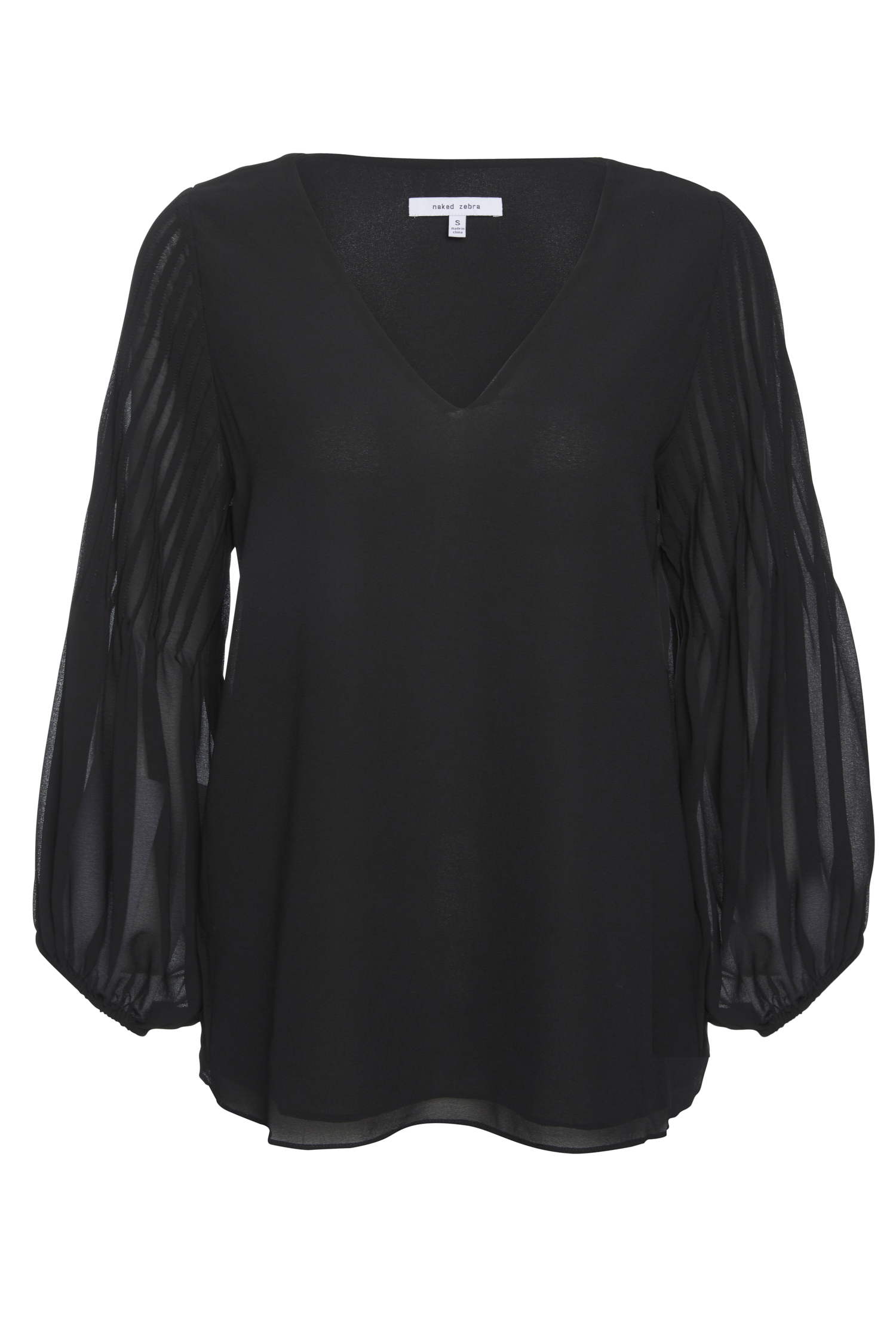 V-Neck Bubble Sleeve Blouse