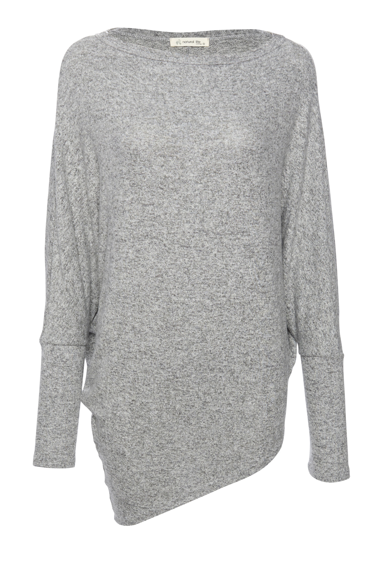 Long Sleeve Brushed Asymmetrical Hem Top