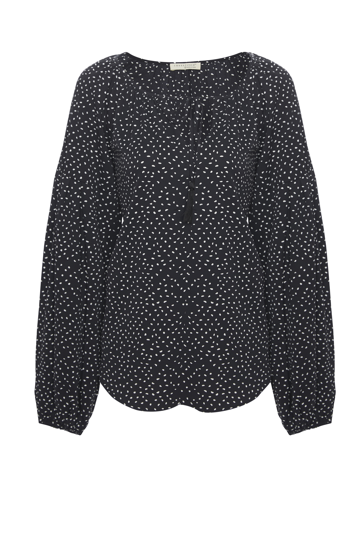 Dot Print Peasant Top
