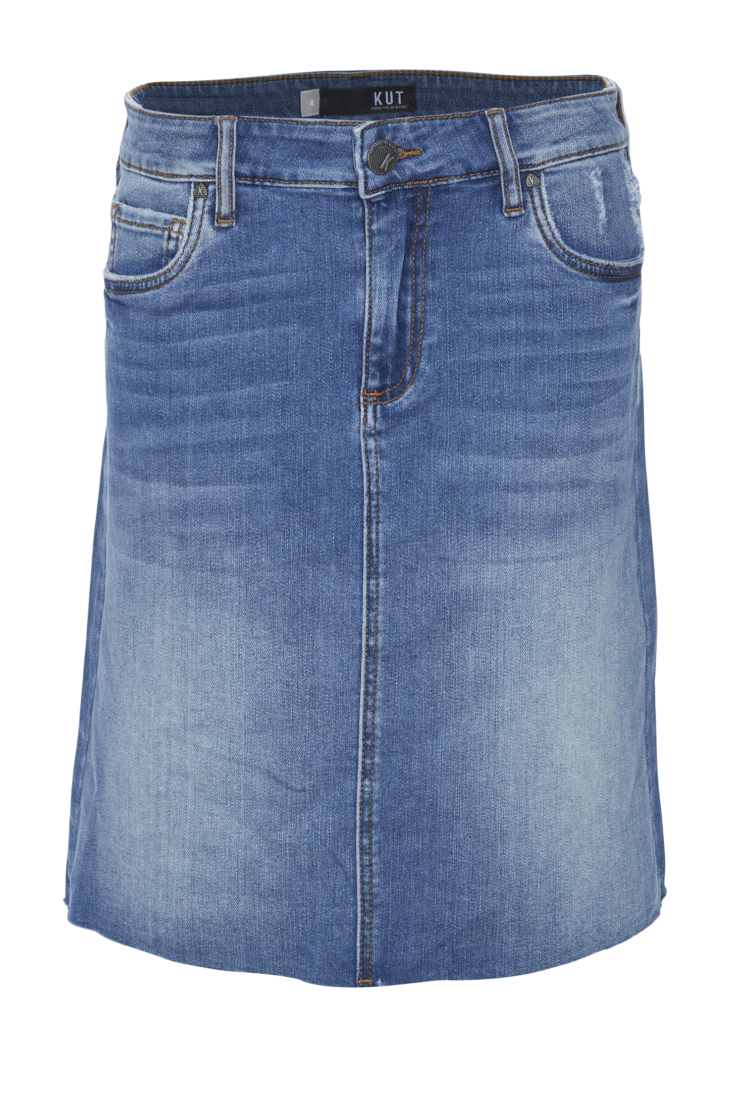 Kut from the Kloth Raw Hem Denim Skirt